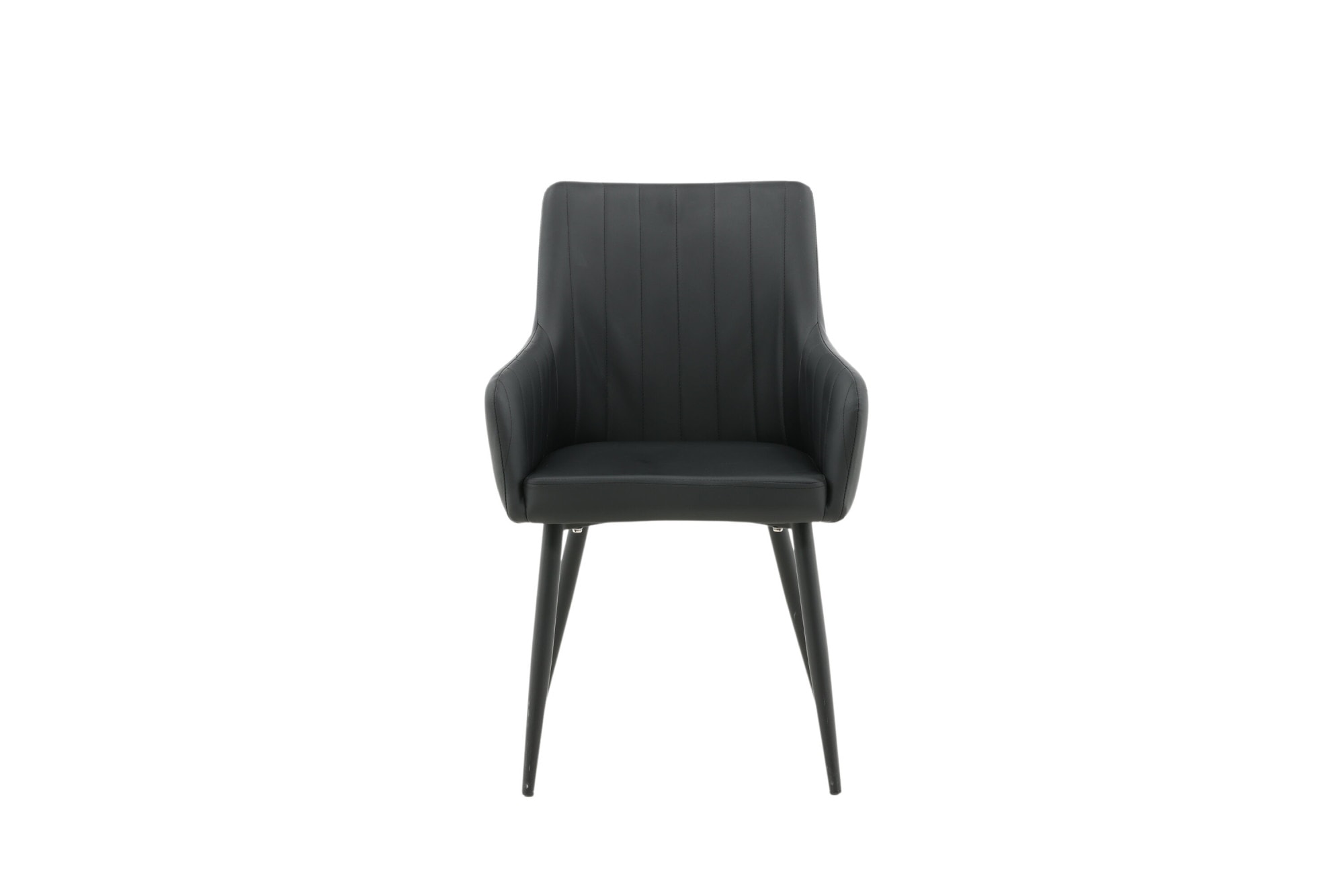 Venture Home Esszimmerstuhl »Comfort, 2er-Set Esszimmerstühle in Schwarz mit Armlehnen, 120 kg« () 2 Stk.Polsterstuhl, PU-Bezug, schwarze Stahlbeine, edel, urban
