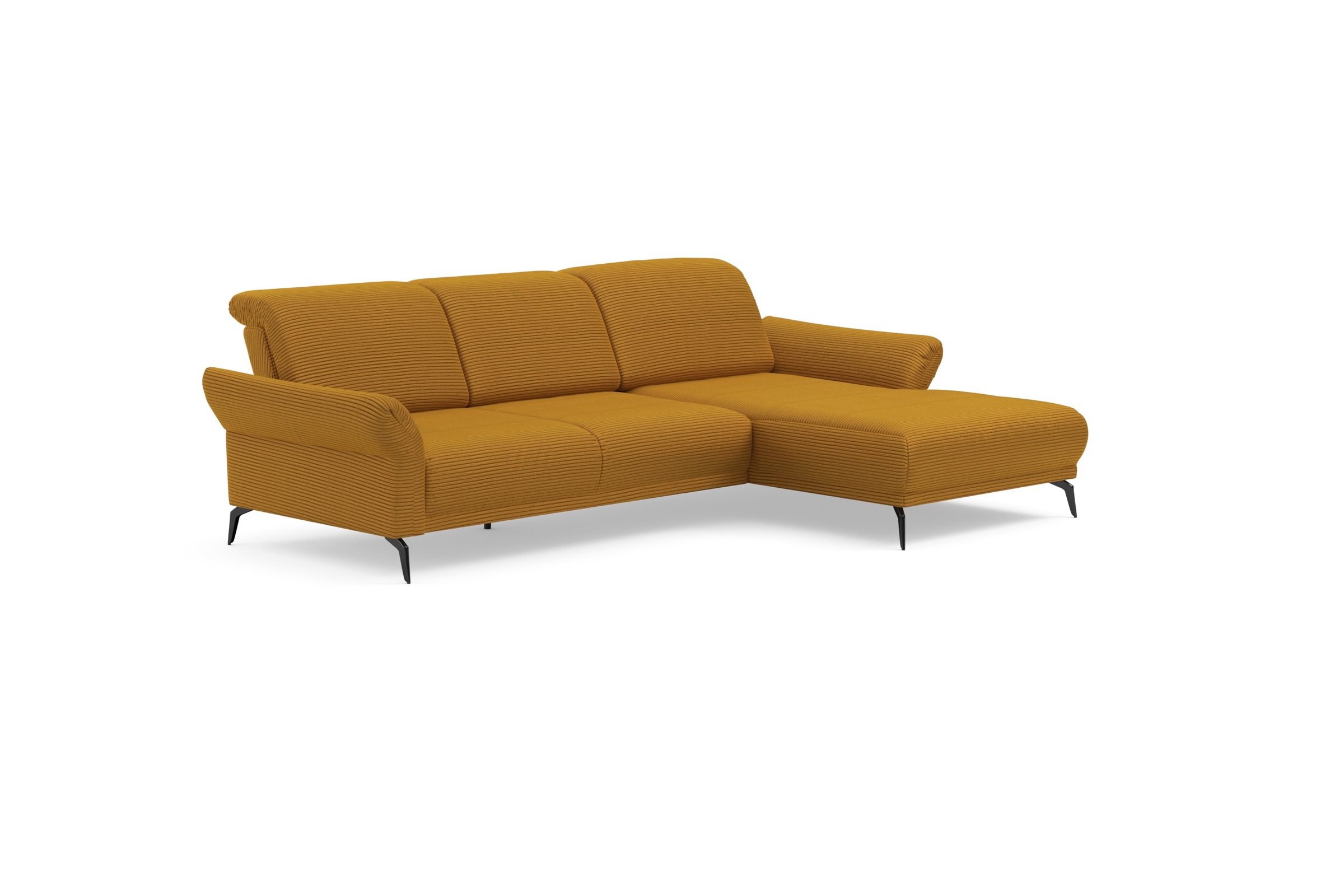 INOSIGN Ecksofa »Coco L-Form«, Sitztiefen-, Arm- und Kopfteilverstellung, Cord-Bezug, Fußhöhe 15 cm