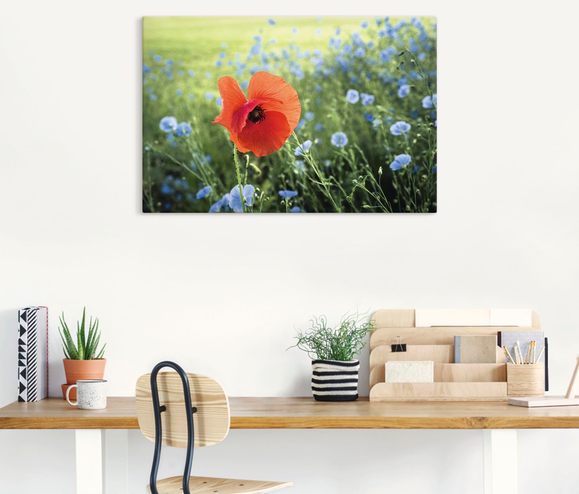 Artland Leinwandbild "Mohnblüte III" Blumenbilder 1 Stk. tlg. auf Holzrahme günstig online kaufen