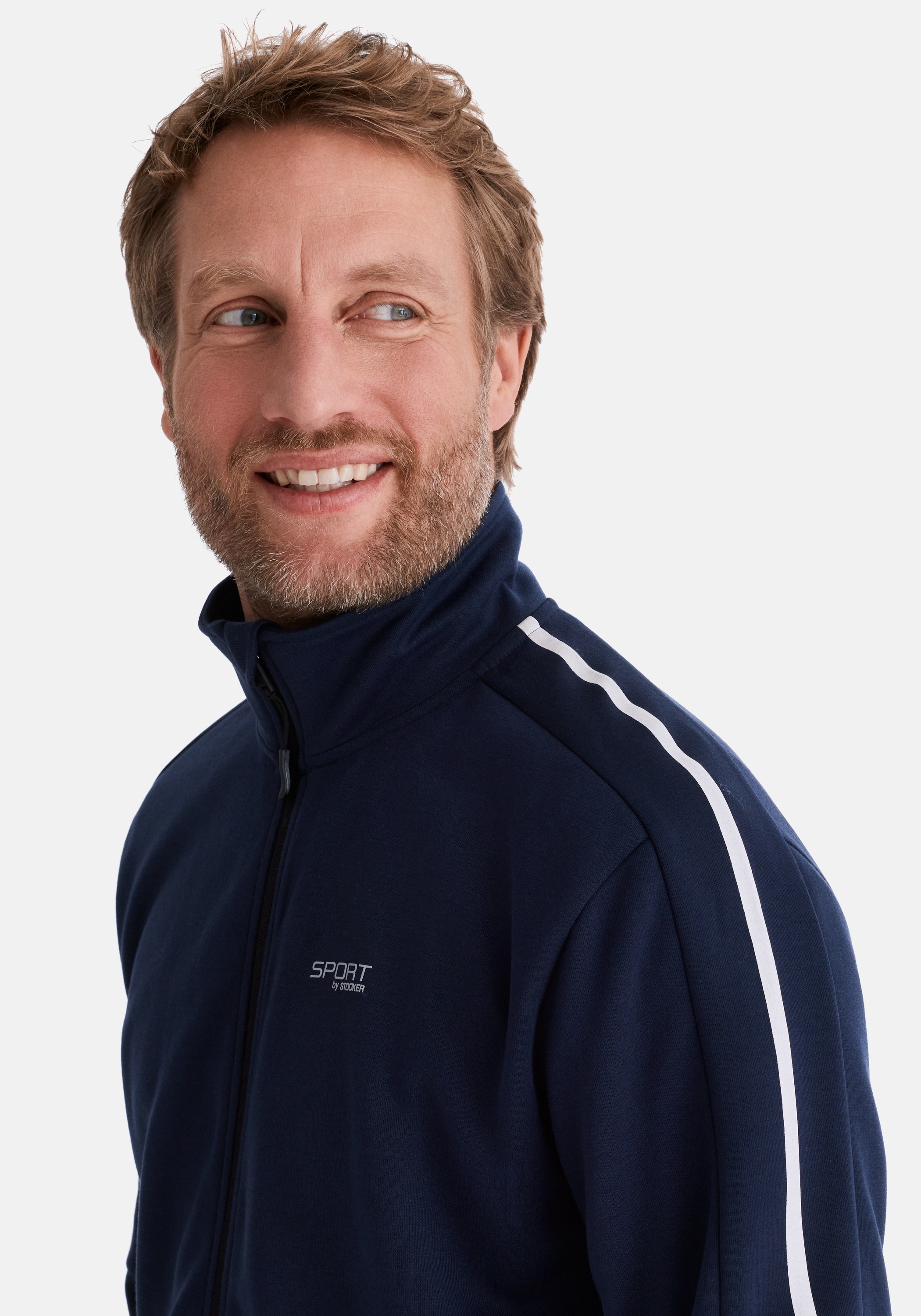 Stooker Sidney Men Sweat Jacket Navy Size M 2