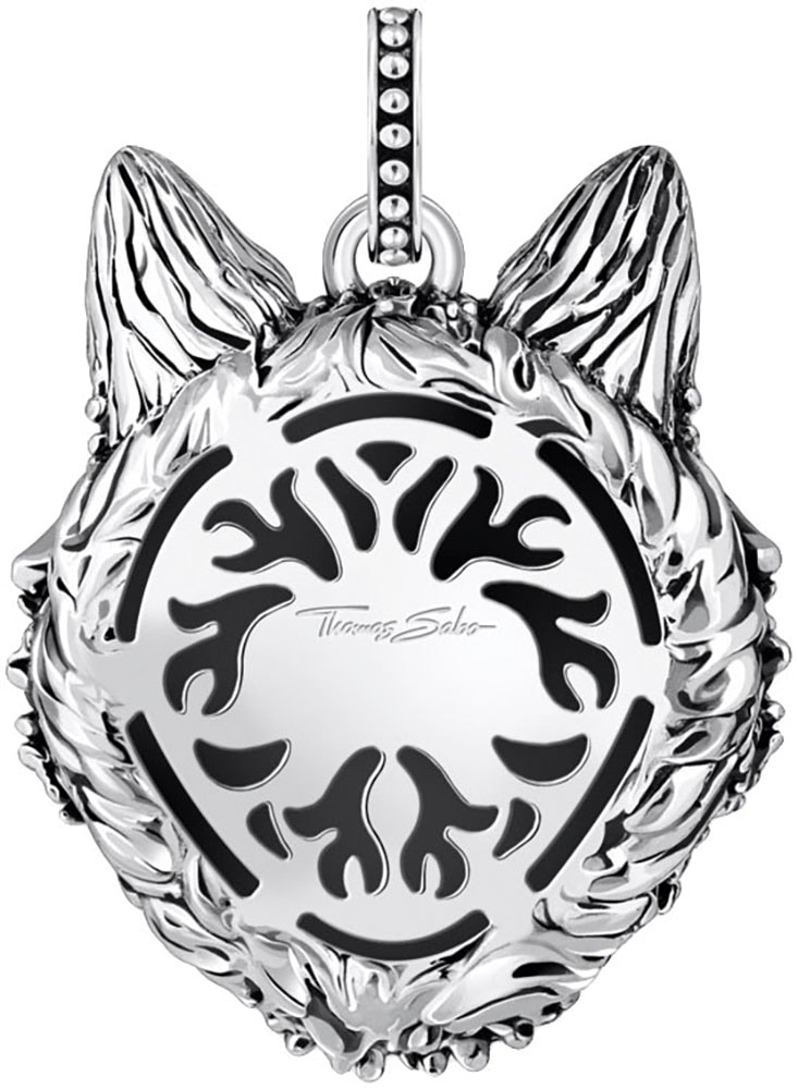 THOMAS SABO Kettenanhänger »Wolfs-Gesicht-Optik mit Steinen Silber, PE965-691-21«, mit Zirkonia (synth.)