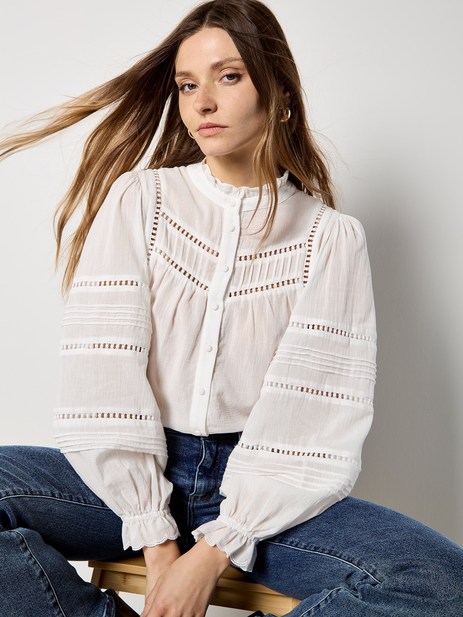 Apricot Spitzenbluse "Spitzenbluse mit Rüschen" Spitze