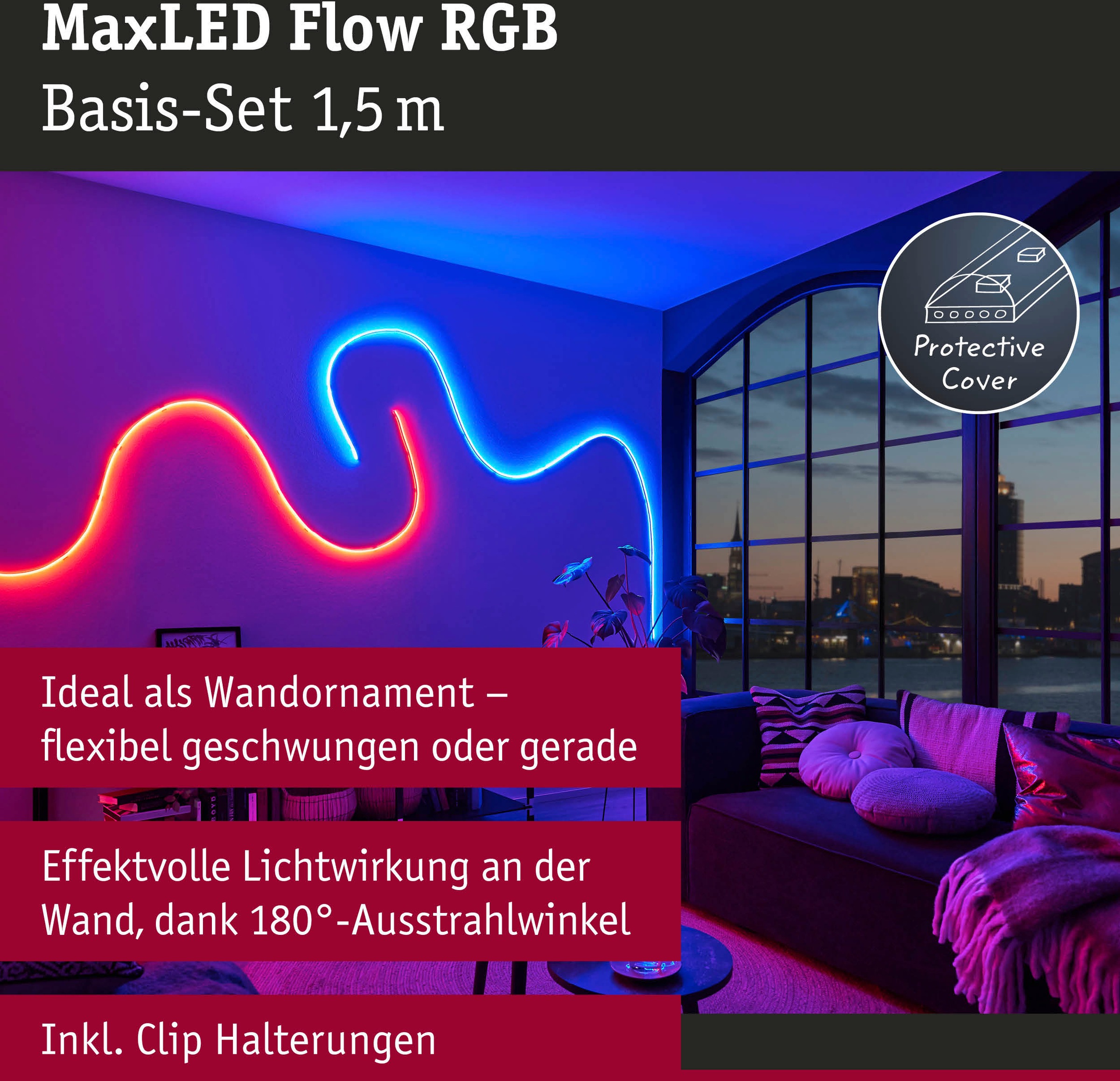 Paulmann LED-Streifen »MaxLED Flow Basisset 1,5m RGB 13,5W«, inkl.  Funk-Fernbedienung kaufen | BAUR