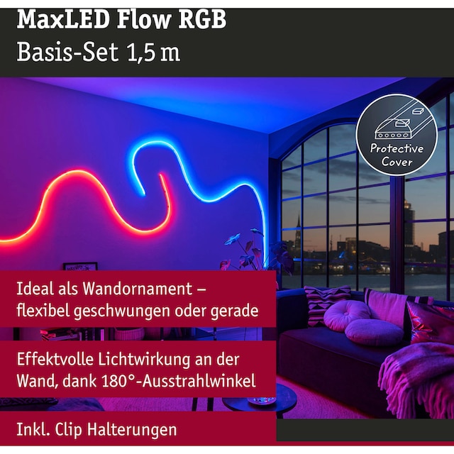 Paulmann LED-Streifen »MaxLED Flow Basisset 1,5m RGB 13,5W«, inkl.  Funk-Fernbedienung kaufen | BAUR