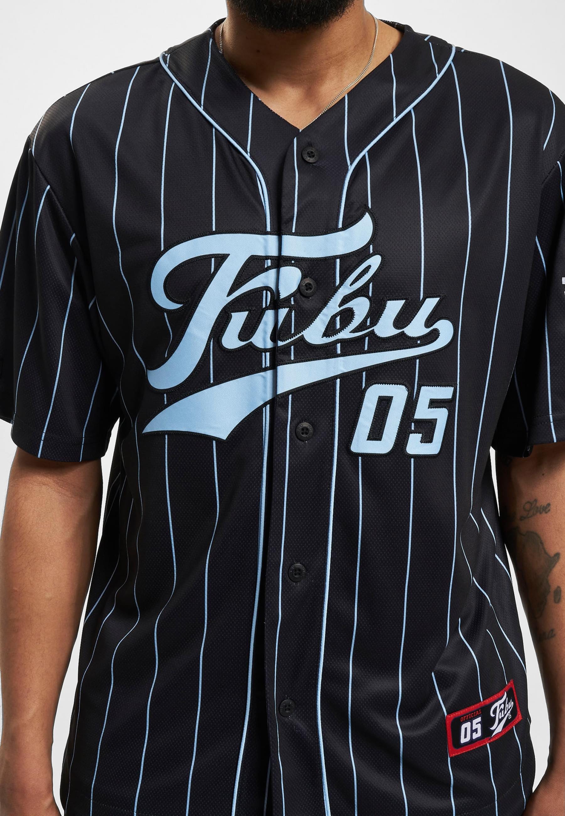 Fubu Langarmhemd »Fubu Herren FM232-003-1 FUBU Varsity Pinstripe Baseball Jersey«, (1 tlg.)