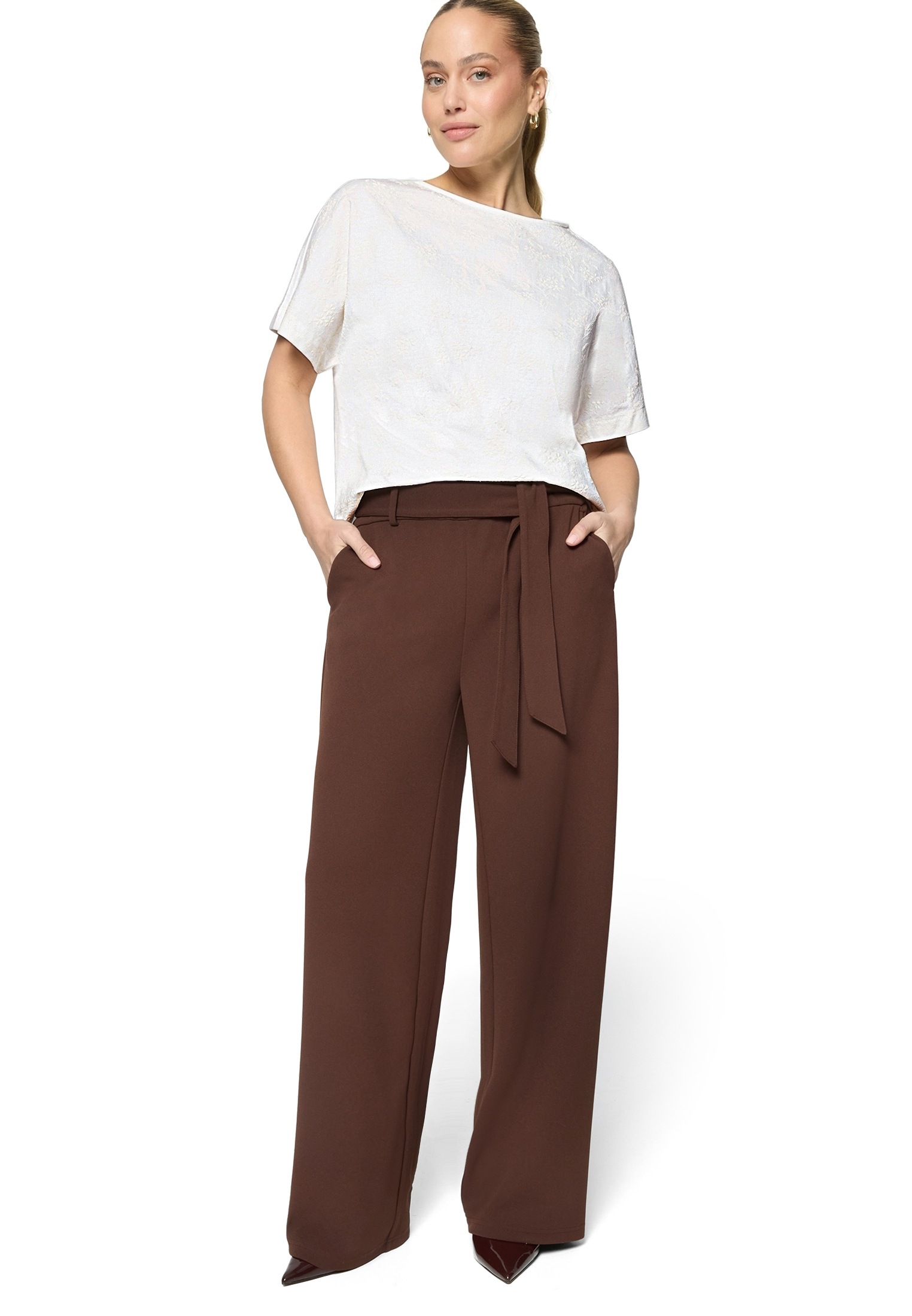 Kurzarmshirt ZERO "Damen mit Stickerei", Damen, Gr. 36, cream, cream, Obermaterial: 100% Baumwolle, bedruckt, loose fit normal, U-Boot-Ausschnitt, Shirts, Stickerei 3