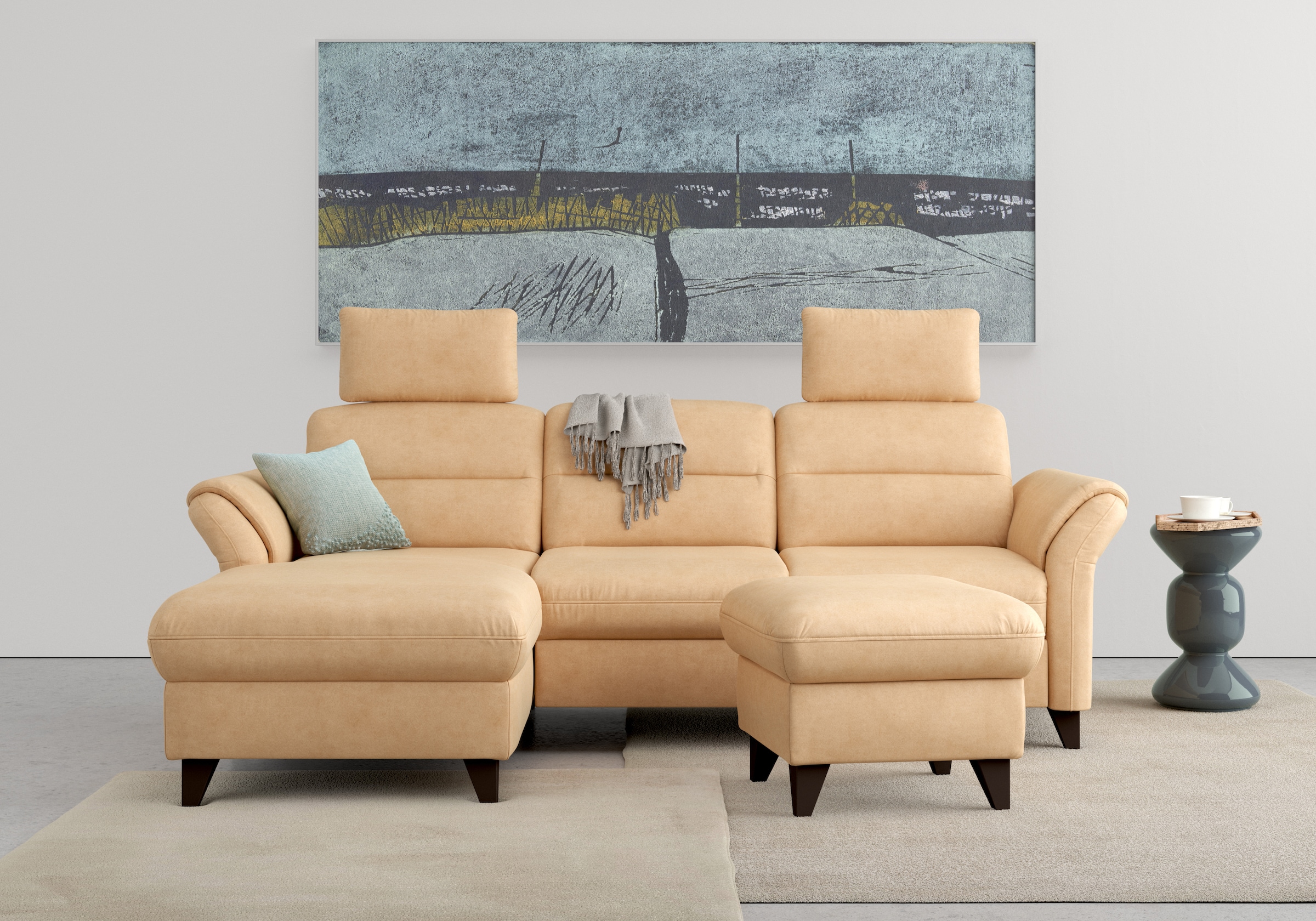 sit&more Ecksofa "Mellum L-Form" Federkern, optional Schlaffunktion, Bettkasten & Armteilfunktion