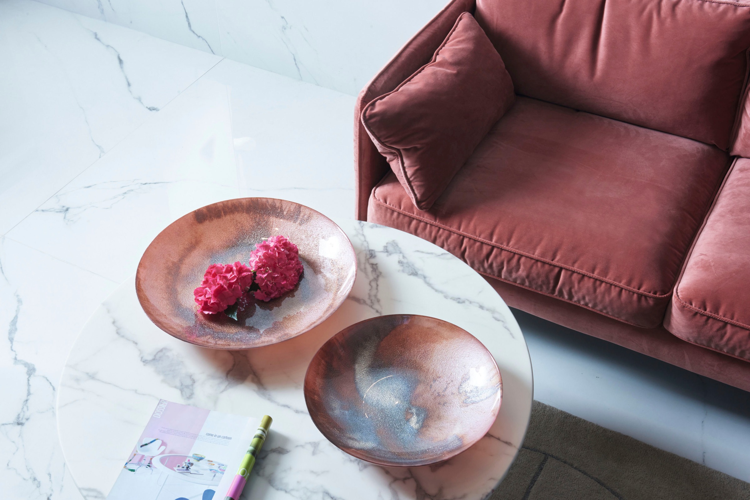 LEONARDO Schale »Schale Poesia 50 cm rosé«, aus Glas