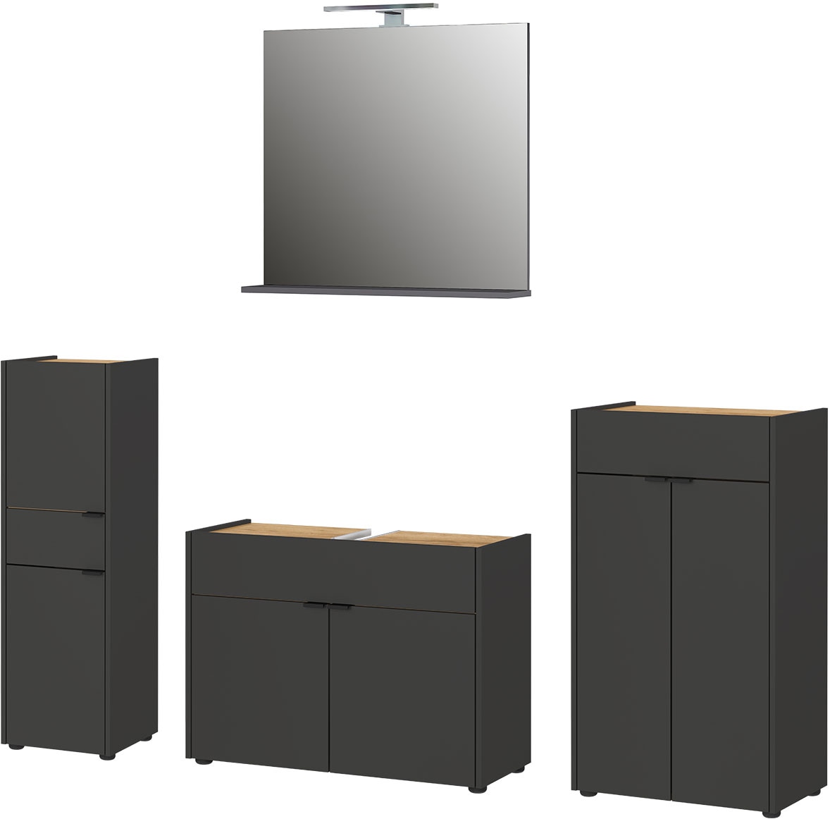 GERMANIA Badmöbel-Set "Ameca" 4 Stk. tlg. Badezimmer-Set aus Waschbeckenunt günstig online kaufen