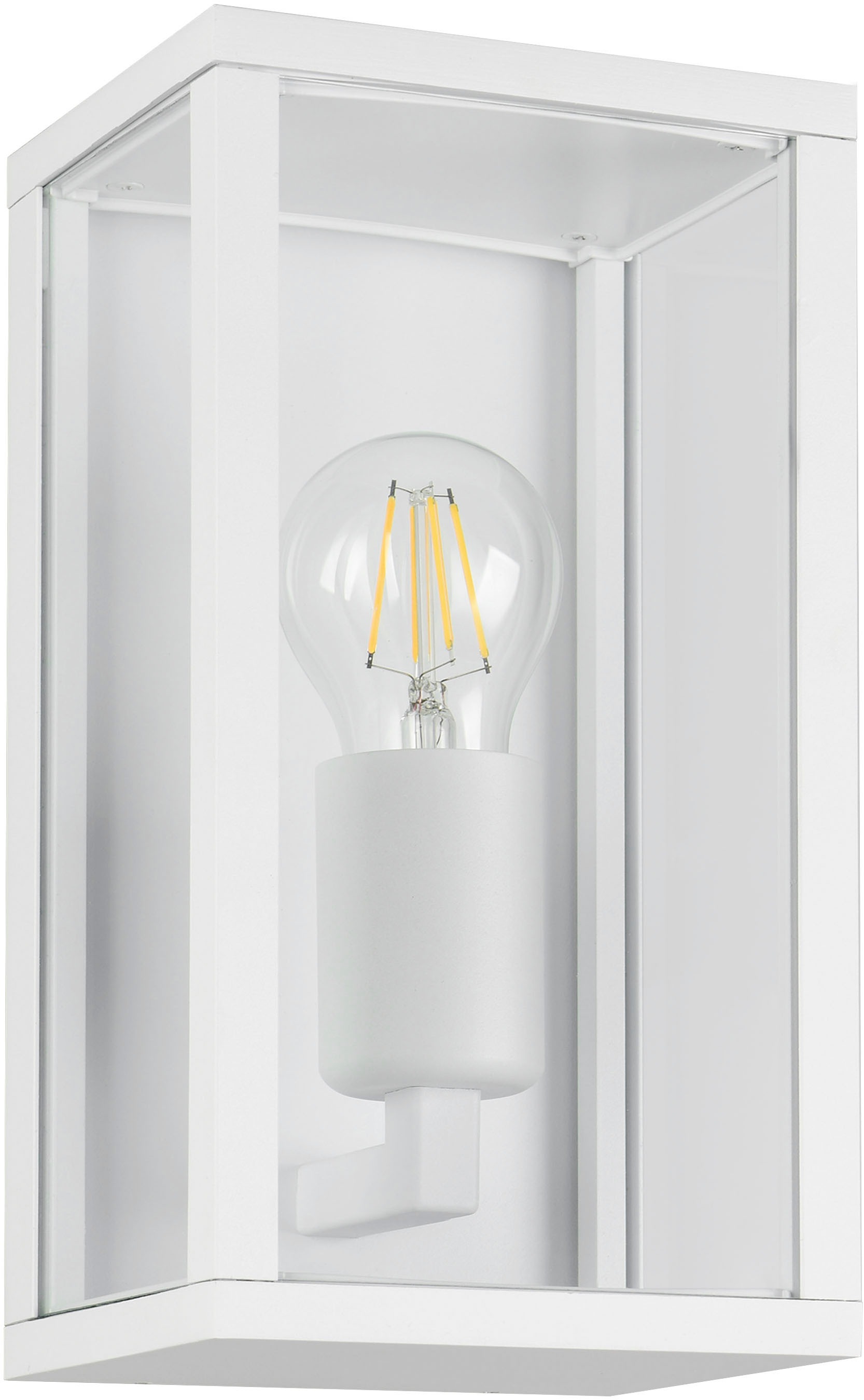 TRIO Leuchten Außen-Wandleuchte »GARONNE, Fassadenbeleuchtung, Wandlampe exkl 1x E27 max 60W, IP44«, 1 flammig, Leuchtmittel E27 | Leuchtmittel wechselbar, Wandleuchte Garten Terrasse, mit Glasschirm Höhe 26cm Breite 14cm