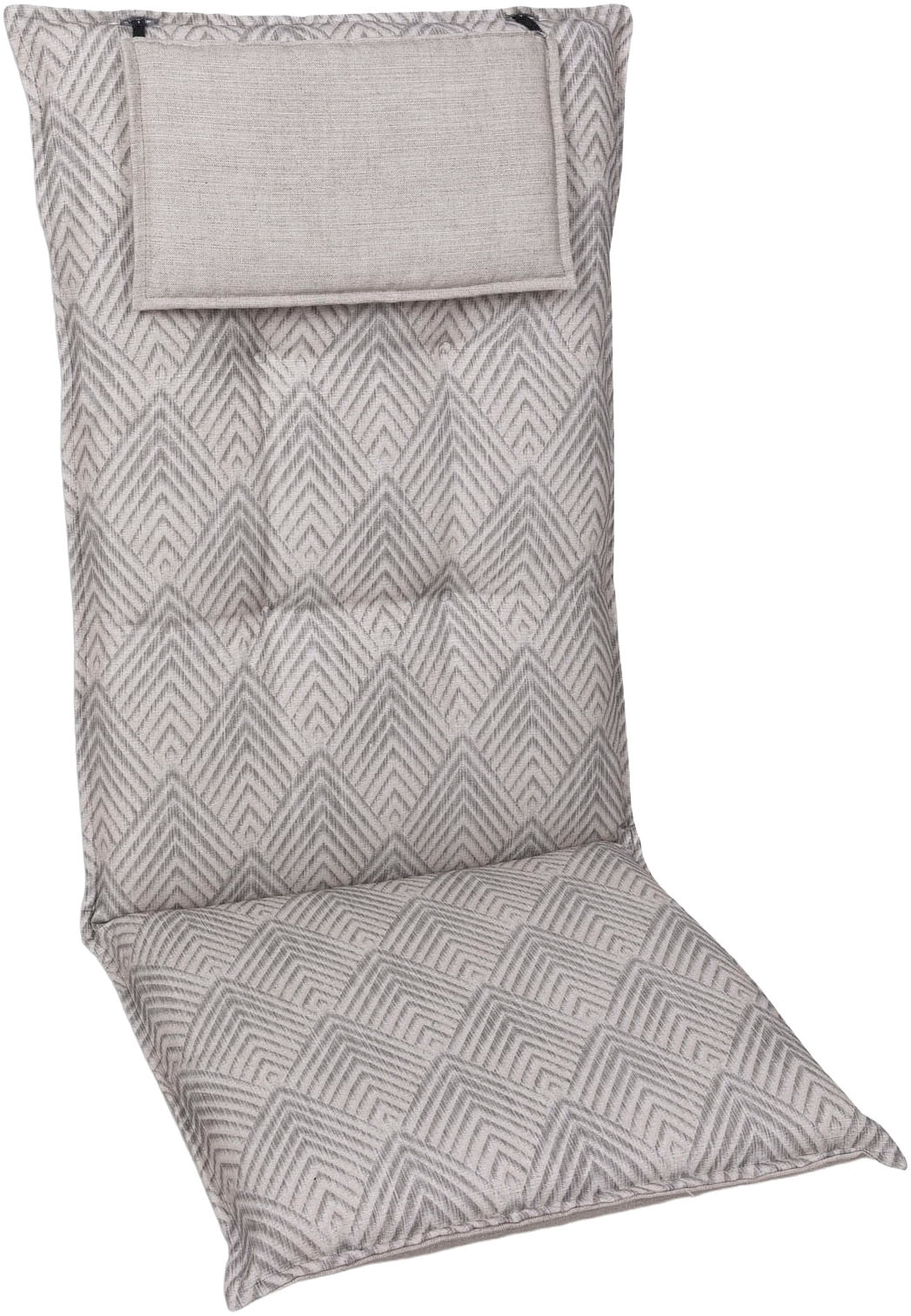 GO-DE Hochlehnerauflage Grafik Pfeile beige - Maße BxLxH ca.: 50 cm x 120 cm x 7 cm