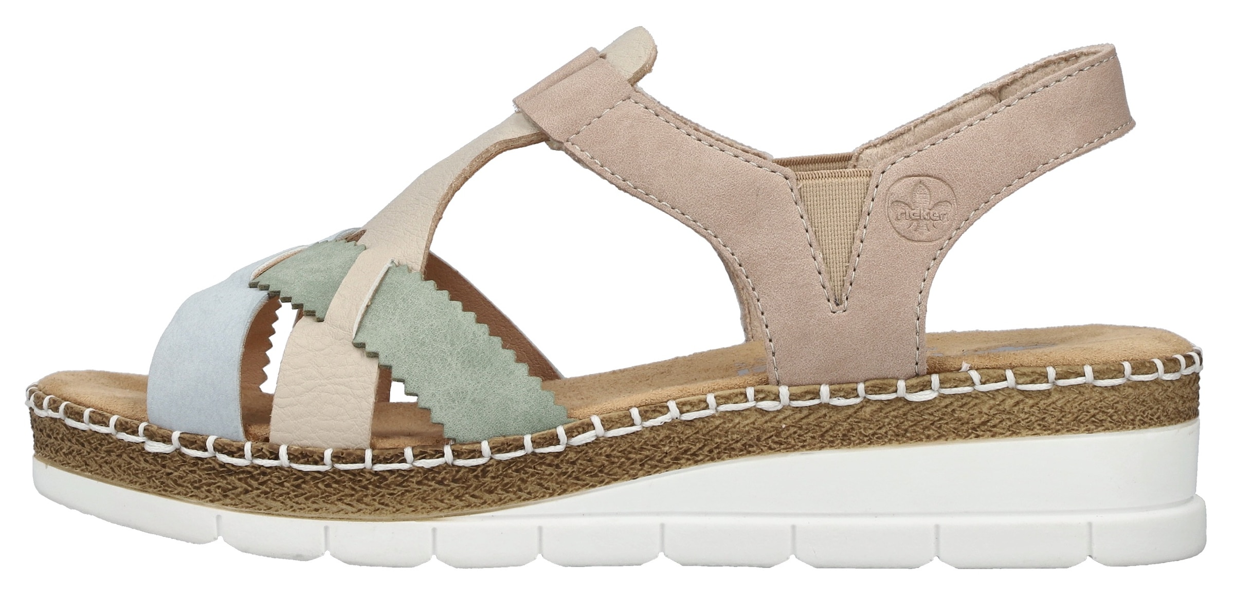 Rieker Sandale  Sommerschuh, Keilsandalette, Schlupfschuh mit Gummizug