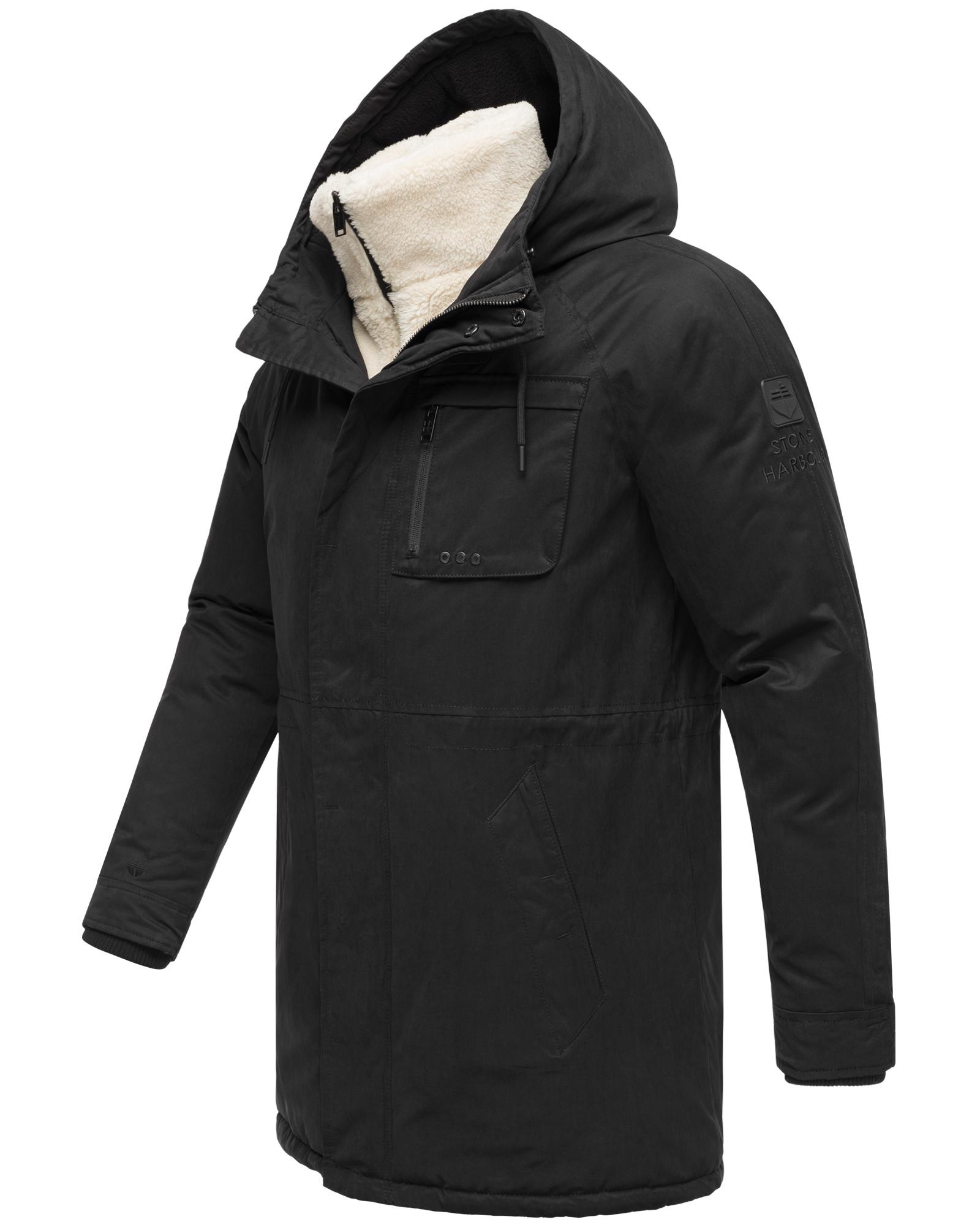 Stone Harbour Kurzmantel »Navroos XX«, Kurzer Herren Wintermantel mit abnehmbarem Kragen