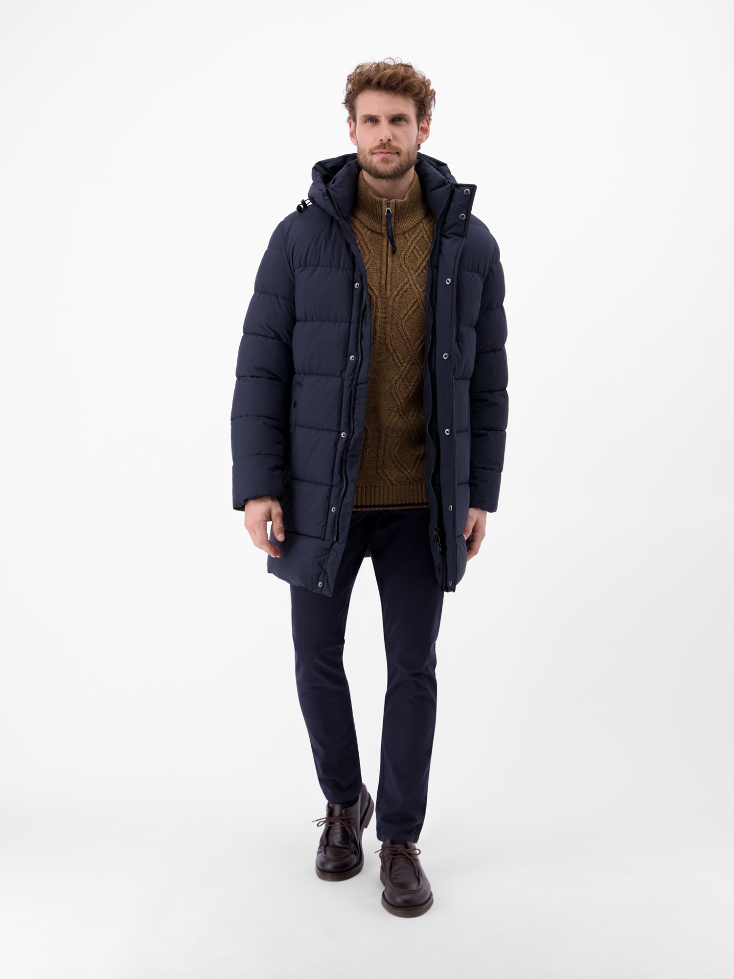 LERROS Strickpullover »LERROS Strickpullover mit Zopfmuster und Troyerkragen«