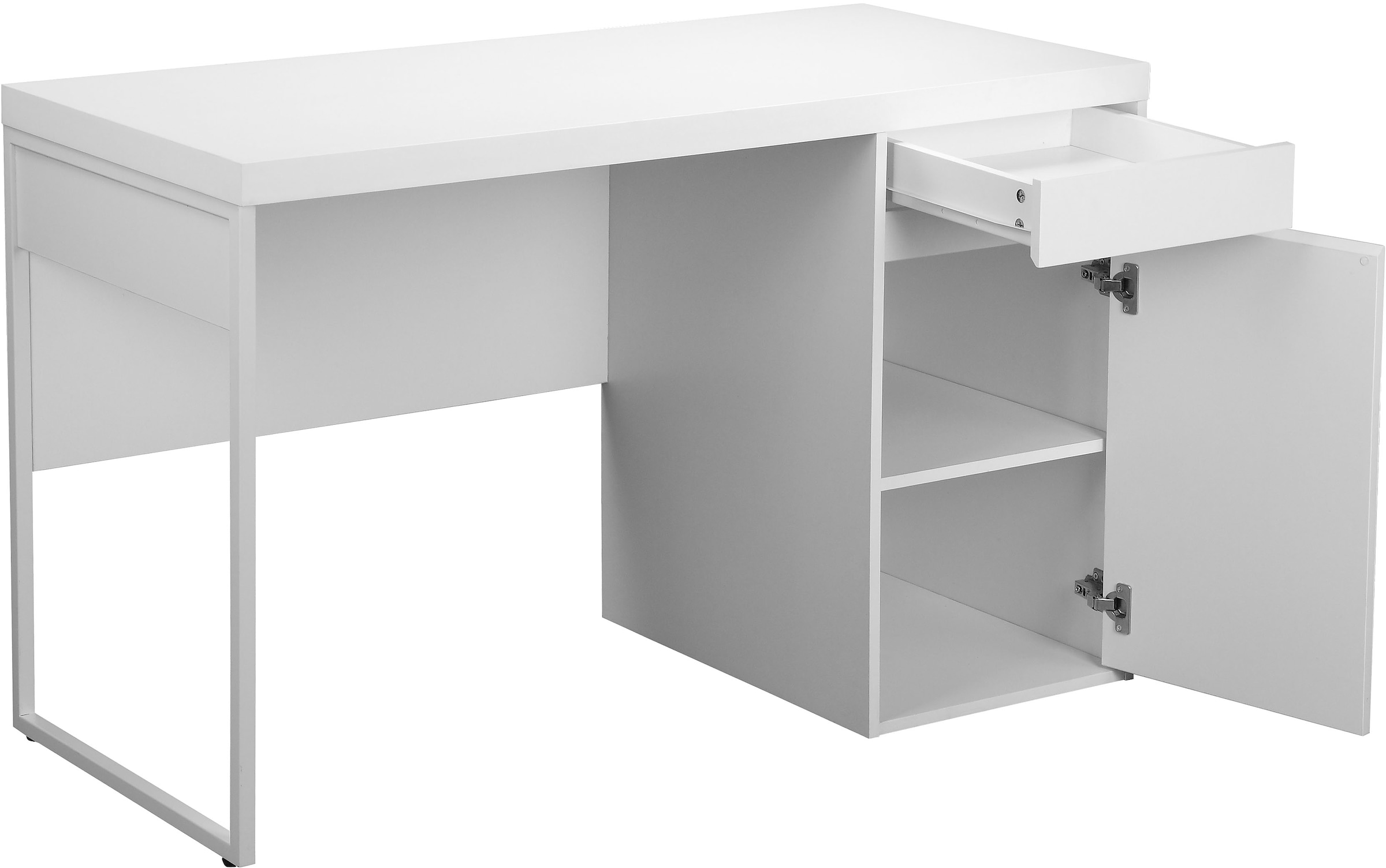 INOSIGN Schreibtisch »Oakley«, (mit 45 mm starker Tischplatte), Schublade, Metallkufe, spiegelverkehrt montierbar, Breite 120 cm