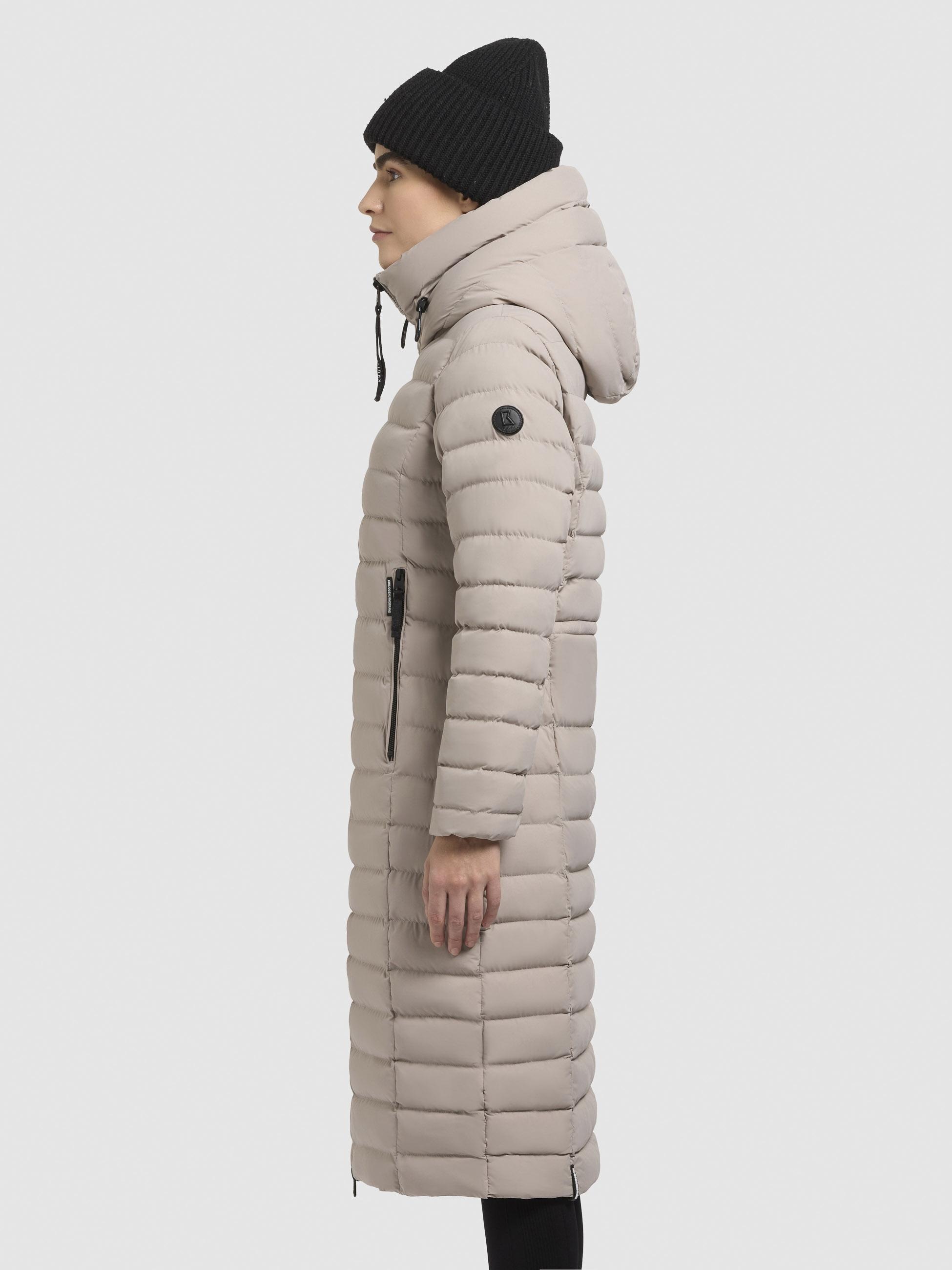 khujo Steppjacke »Imes-YM«, mit Kapuze, Steppmantel mit hohem Kragen und silbrig glänzendem Innenfutter