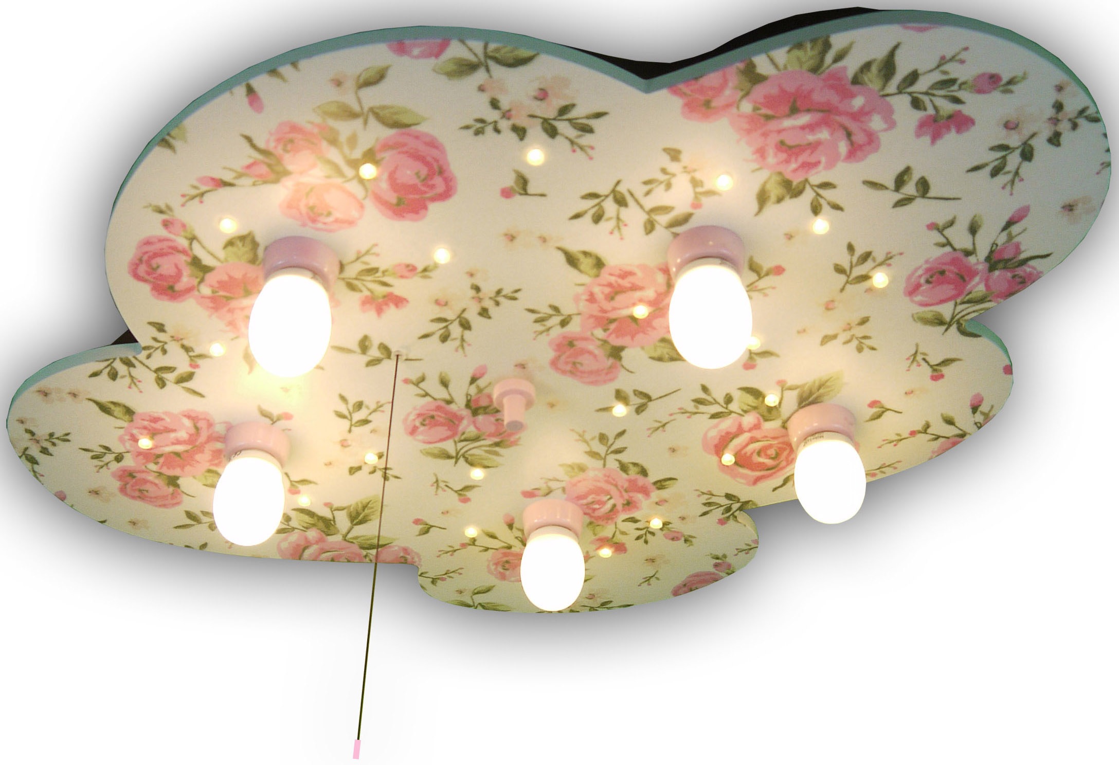niermann Deckenleuchte Wolke Rosen, E14, 1 St., Deckenleuchte Wolke Rosen