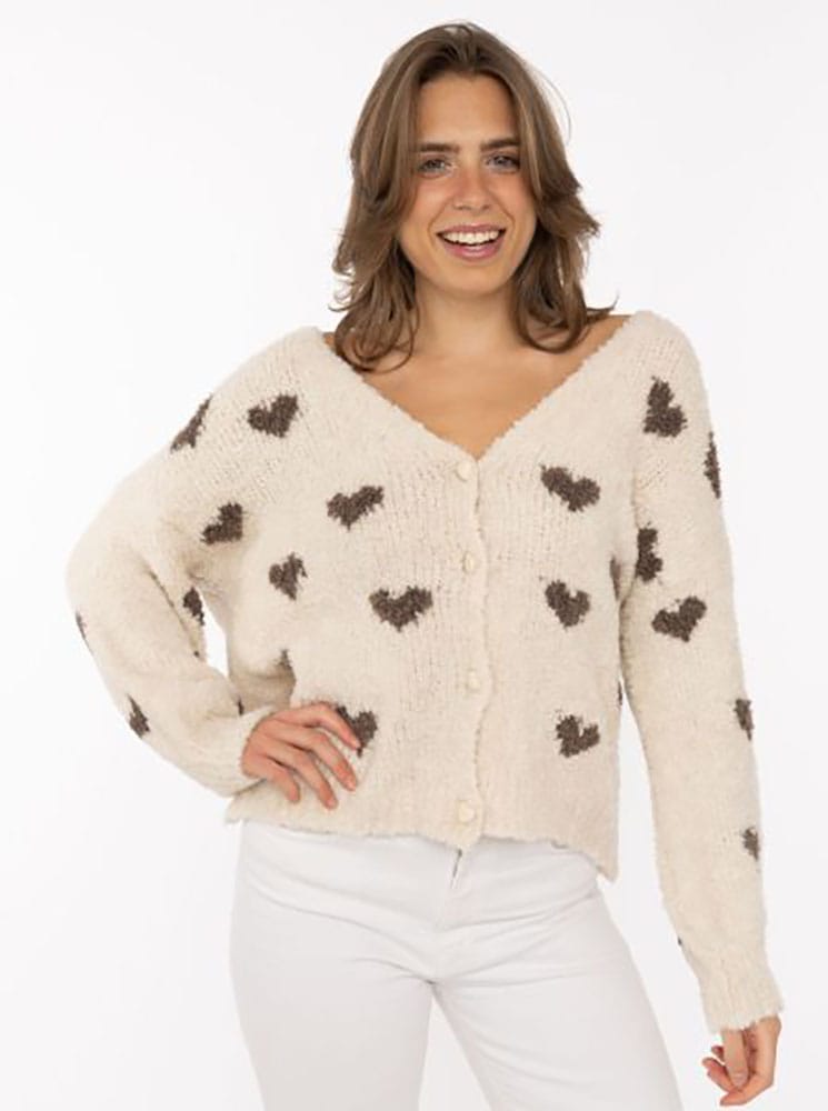 Zwillingsherz Cardigan ""Herzen"" mit Wollanteil, Herzen und Knöpfen günstig online kaufen