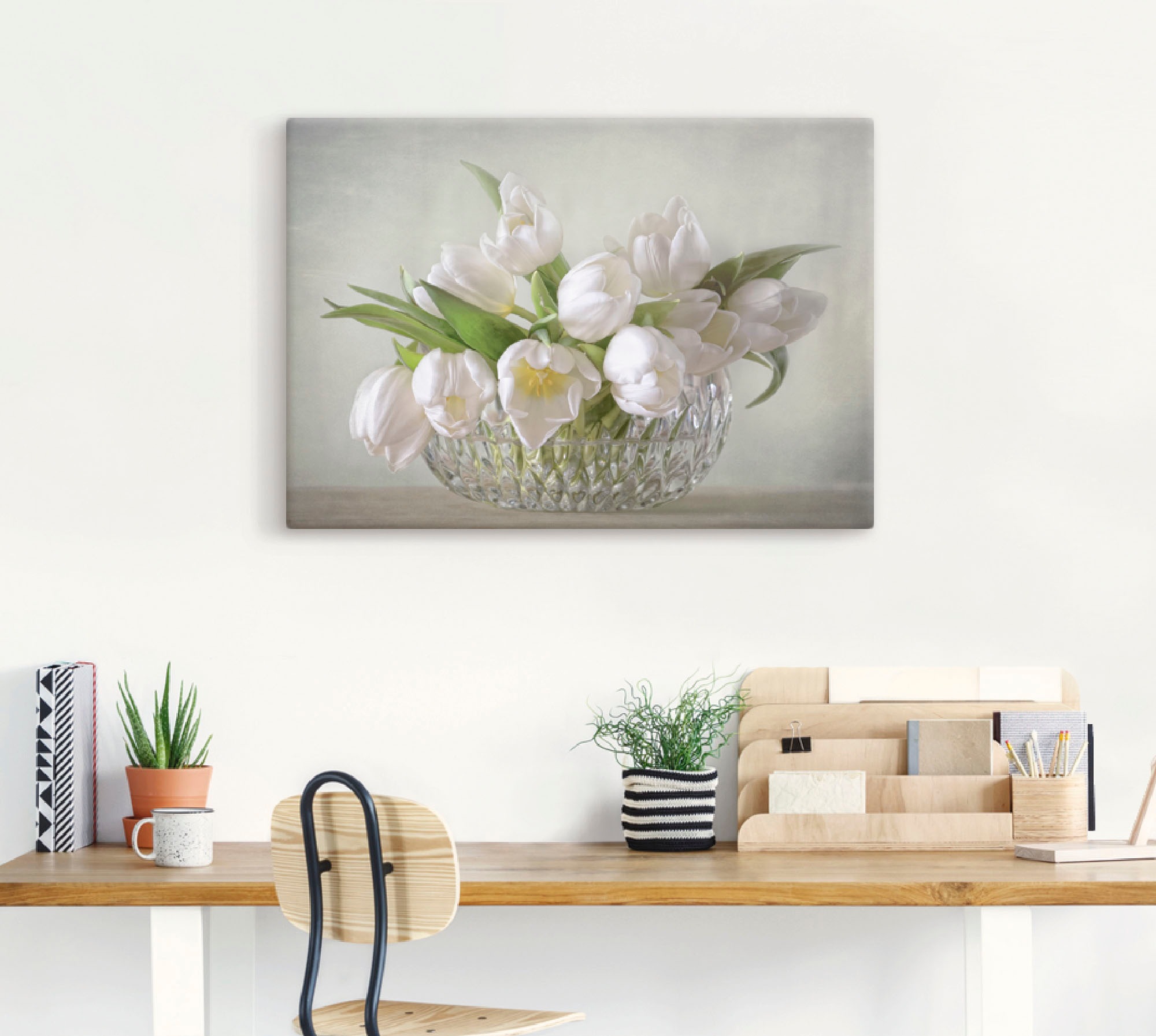 Artland Wandbild "Weiße Tulpen" Blumen 1 Stk. tlg. als Leinwandbild, Poster günstig online kaufen