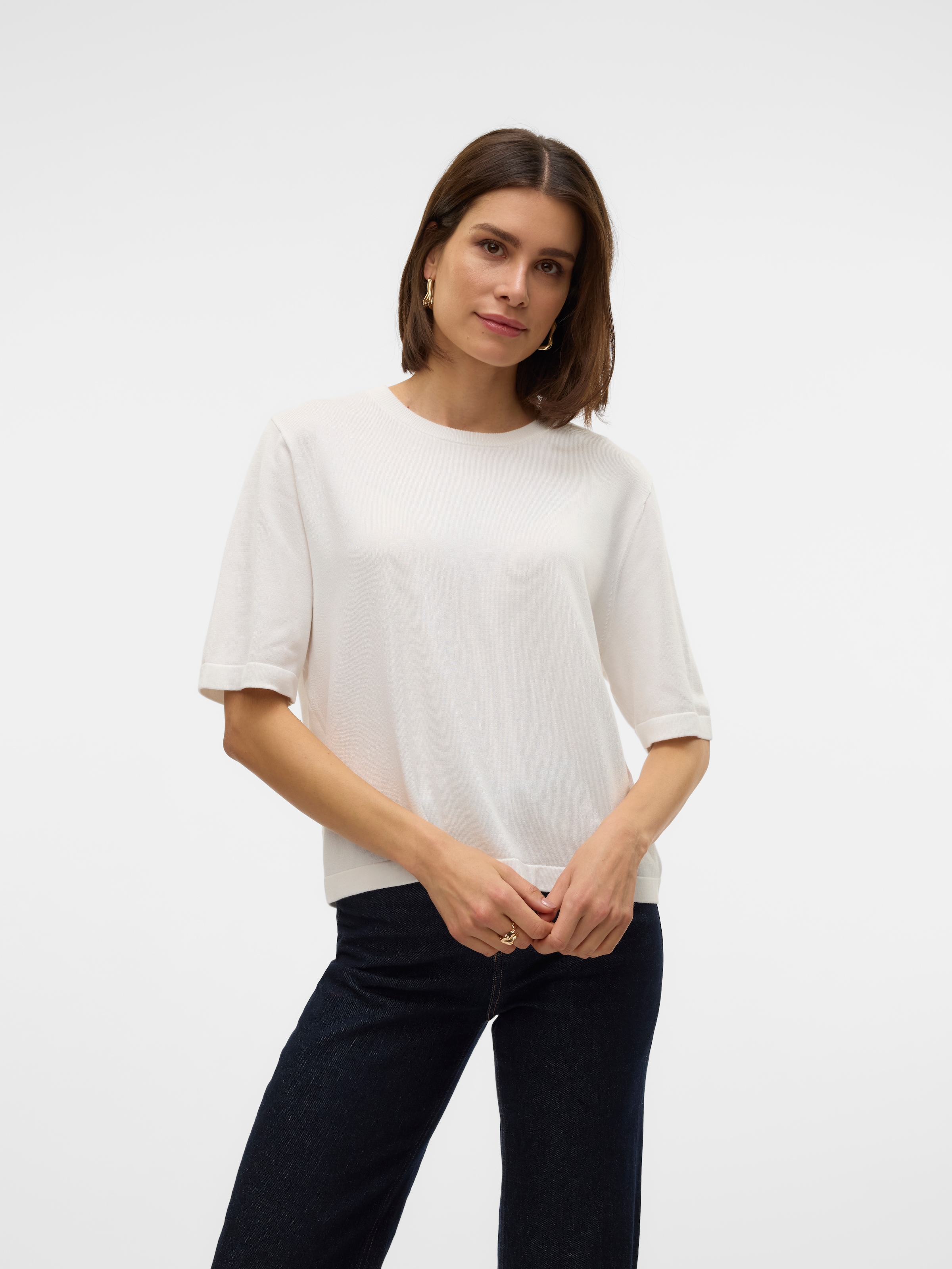 Vero Moda Kurzarmpullover »VMSILJE 2/4 O-NCK OVERSIZE PULL GA NOOS«