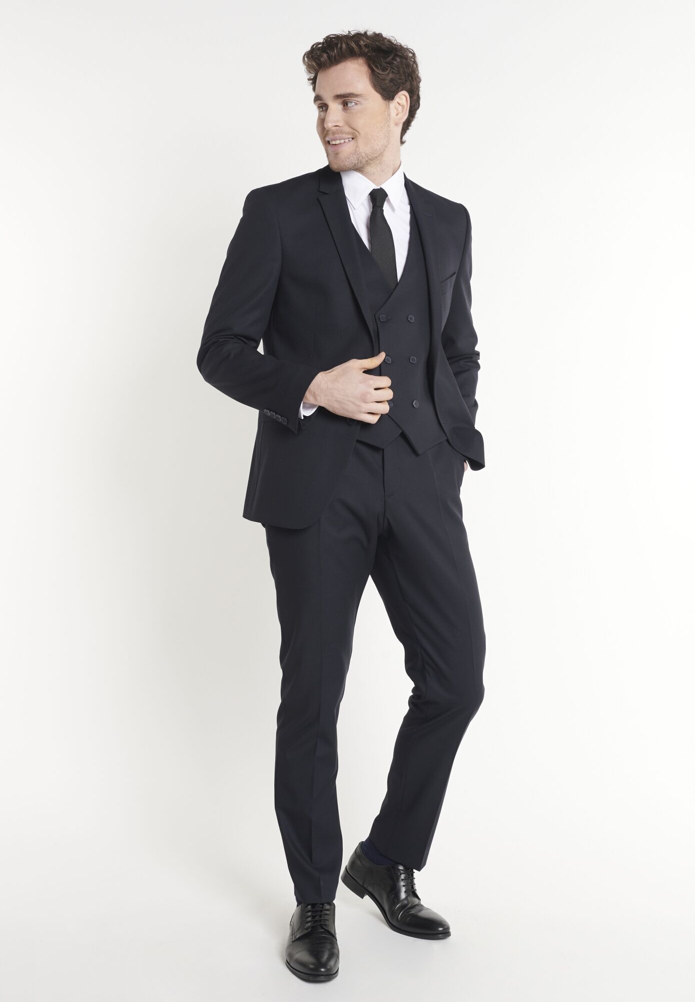 SteffenKlein Anzug 3-teilig "SteffenKlein Anzug" regular fit bestehend aus Slim Fit-Sakko, schmaler Hose und Weste