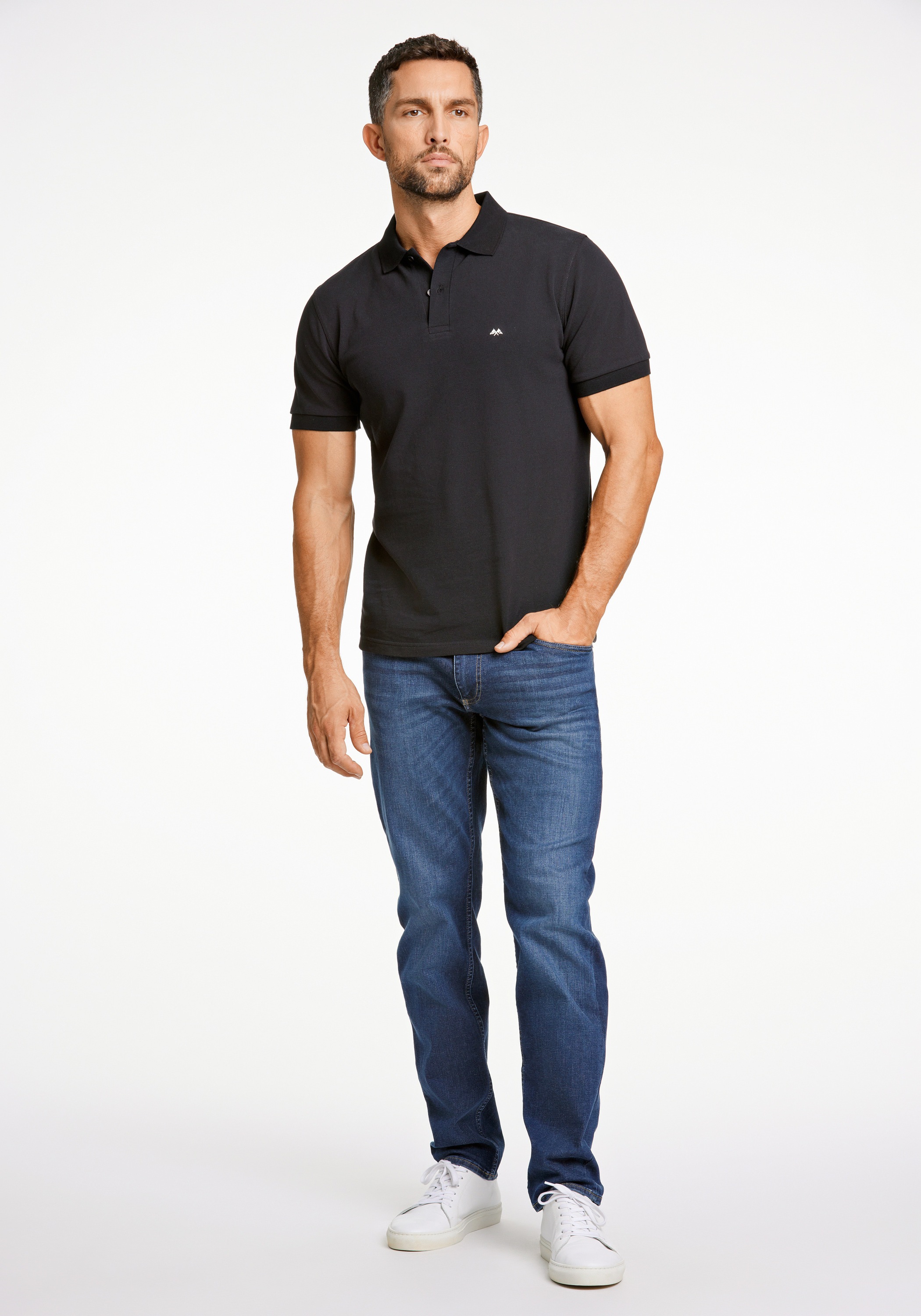 Poloshirt LINDBERGH "Poloshirt Relaxed Fit", Herren, Gr. L, schwarz, Obermaterial: 100% Baumwolle, unifarben, lässig geschnitten, Shirts 3
