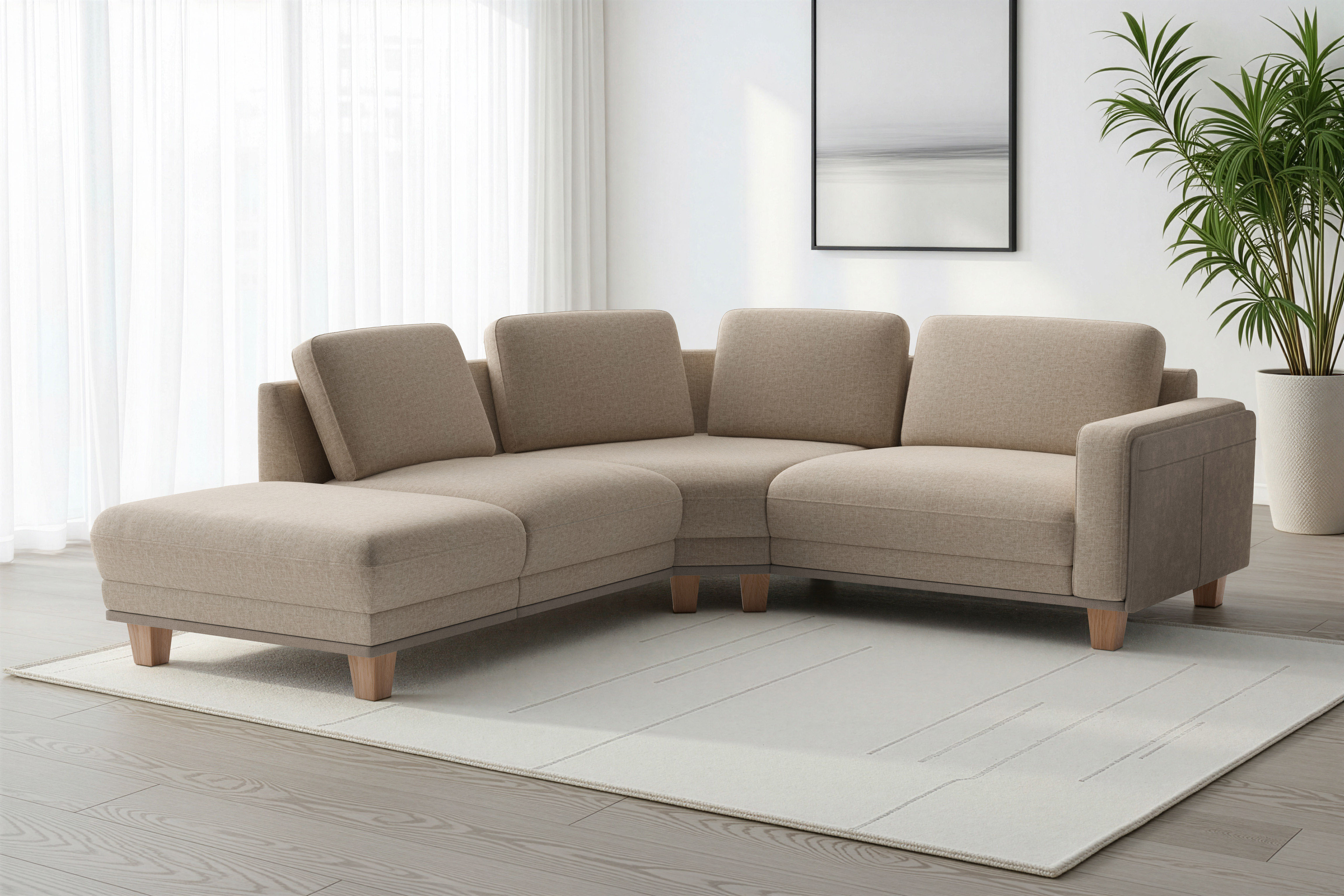 sit&more Ecksofa "Concept" Modernes Sofa in drei Fußfarben zur Auswahl