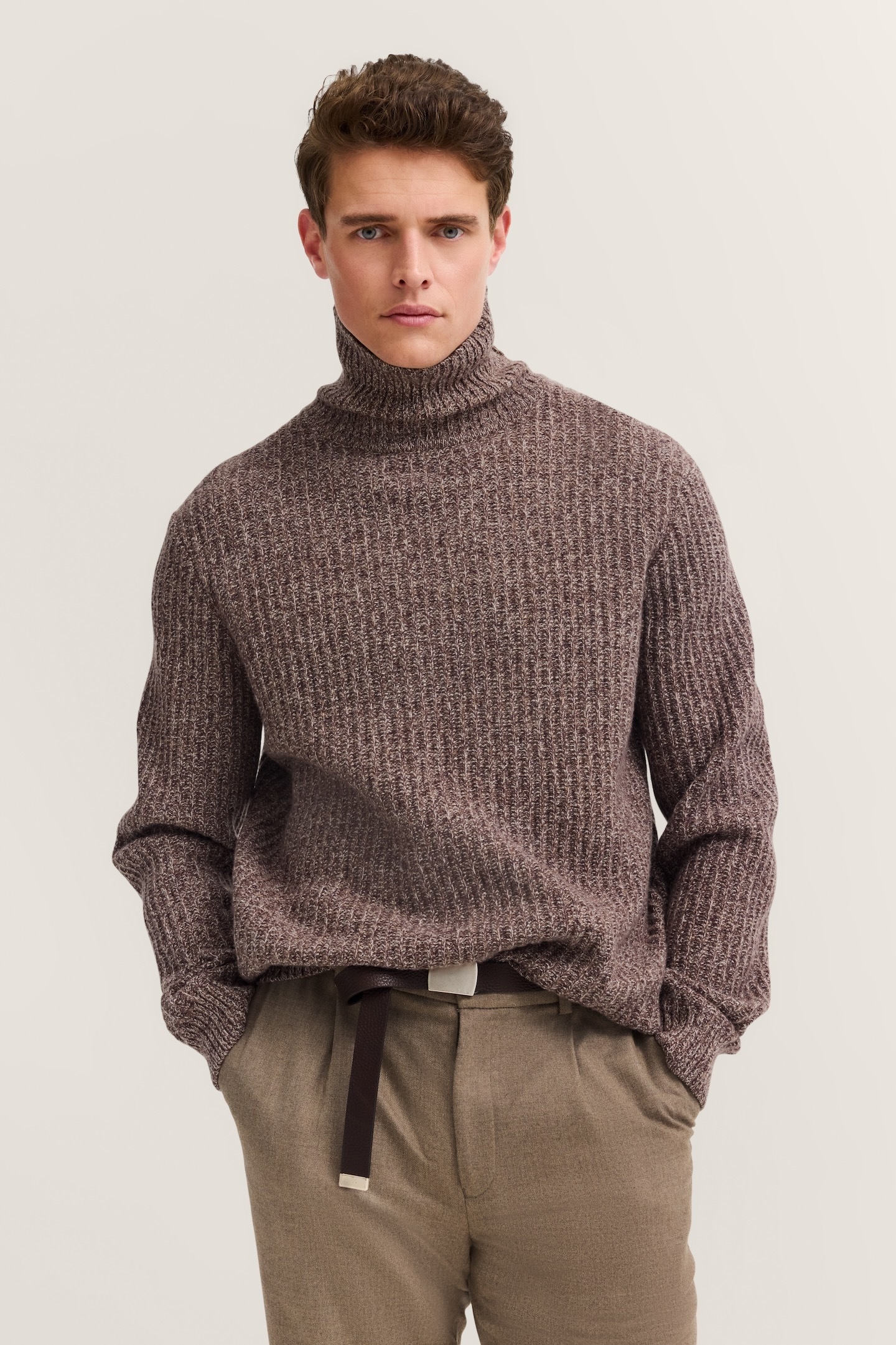 bugatti Rollkragenpullover "Regular Fit", Grobstrick aus einem Wollmix günstig online kaufen