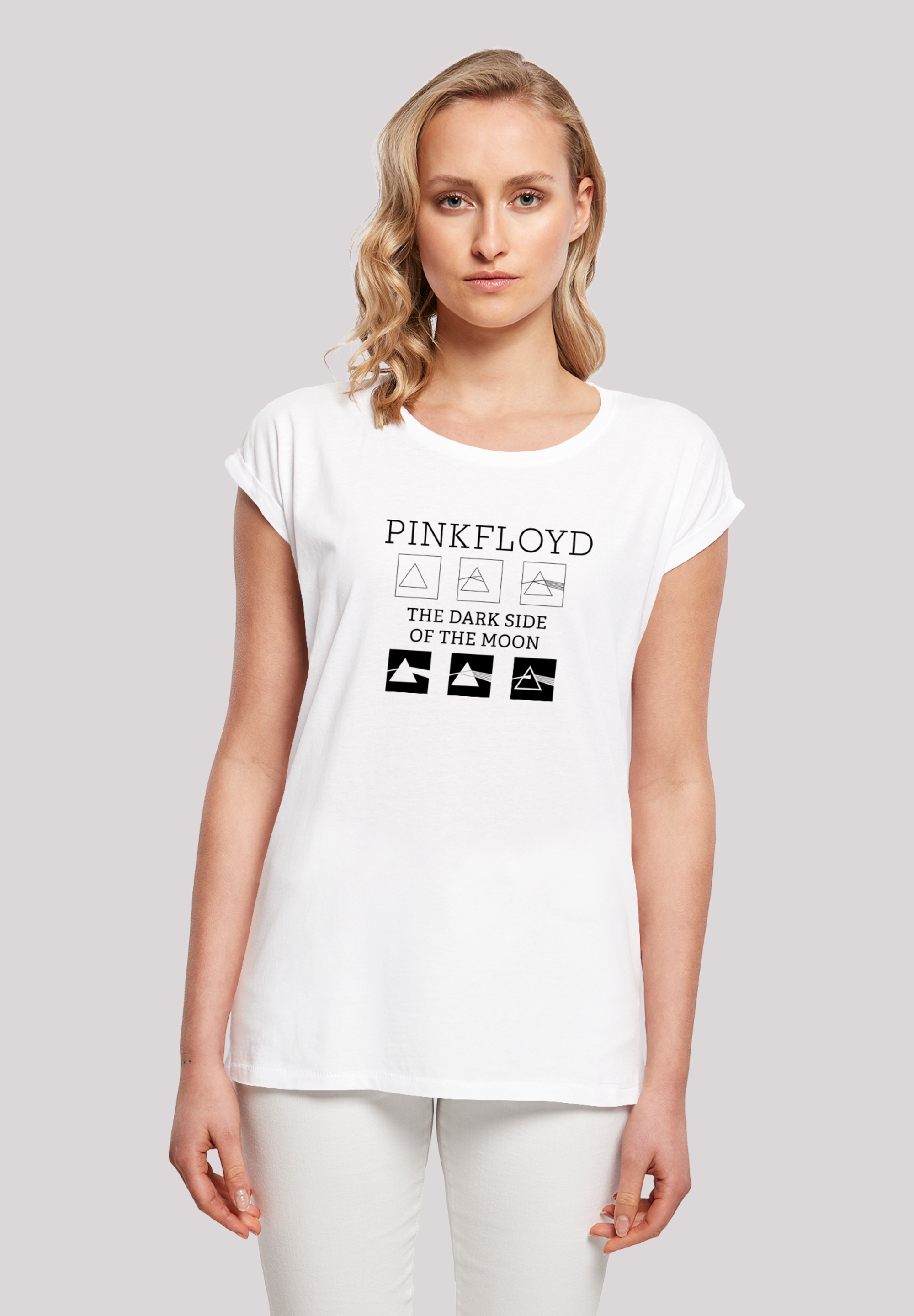 F4NT4STIC T-Shirt »Pink Floyd Pyramids Minimalistic Prism Logo Dreieck«, Damen,Premium Merch,Regular-Fit,Kurze Ärmel,Bandshirt