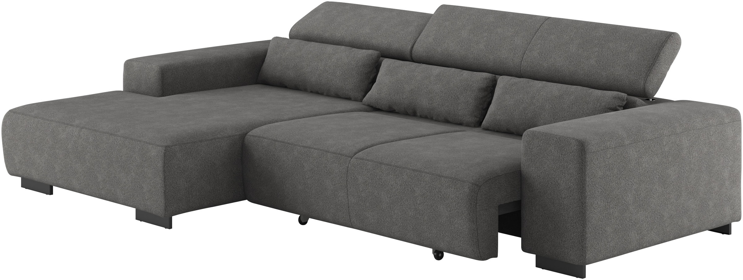COTTA Ecksofa »Side L-Form, mit Kopfteilverstellung & 3 Nierenkissen«, optional motorische Sitztiefenverstellung