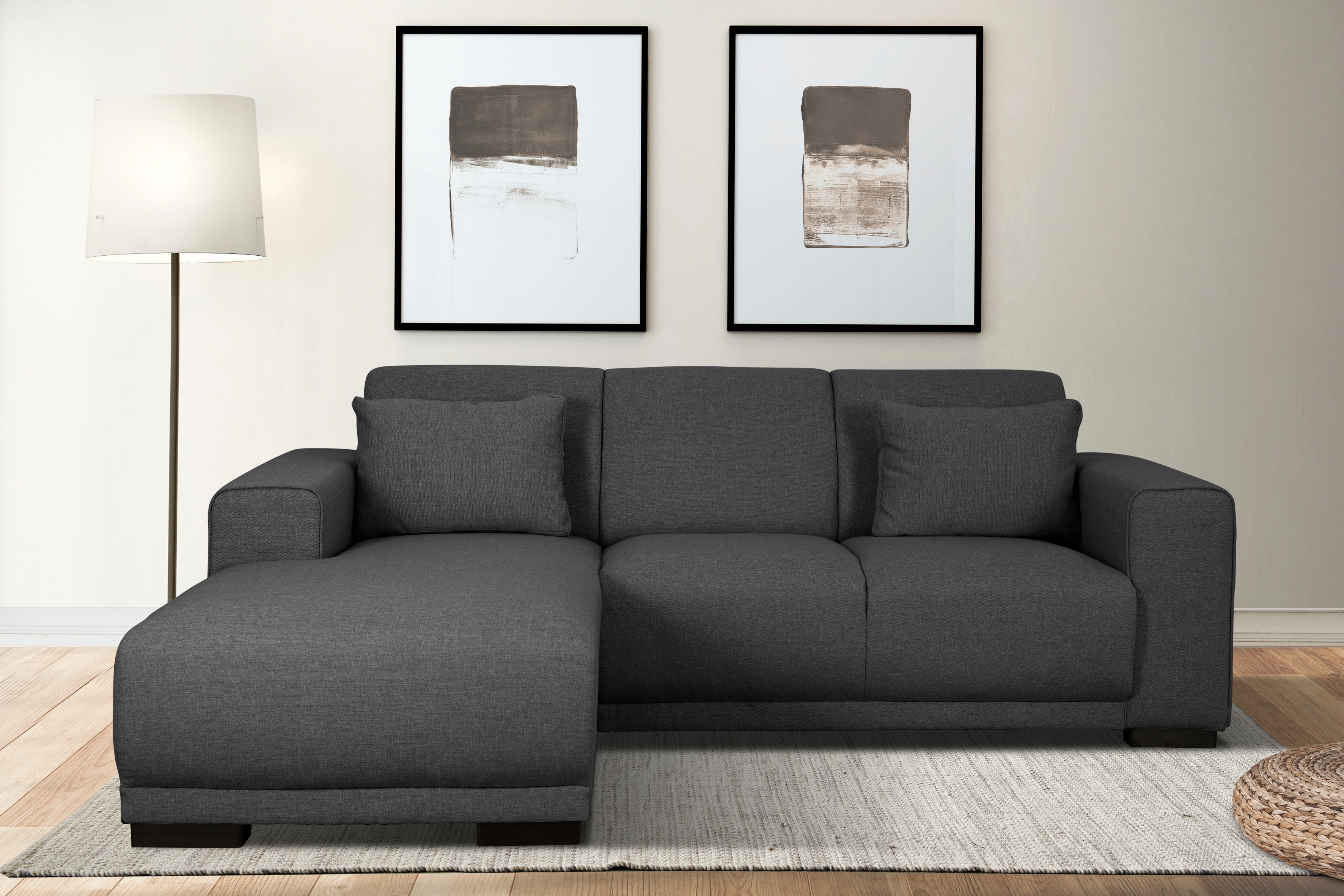 OTTO home Ecksofa "BORNHOLM L-Form, B: 234 cm - OTTO. Verlässliche Qualität." Recamiere links oder rechts bestellbar, Wellenfederung, inkl. 2 Kissen