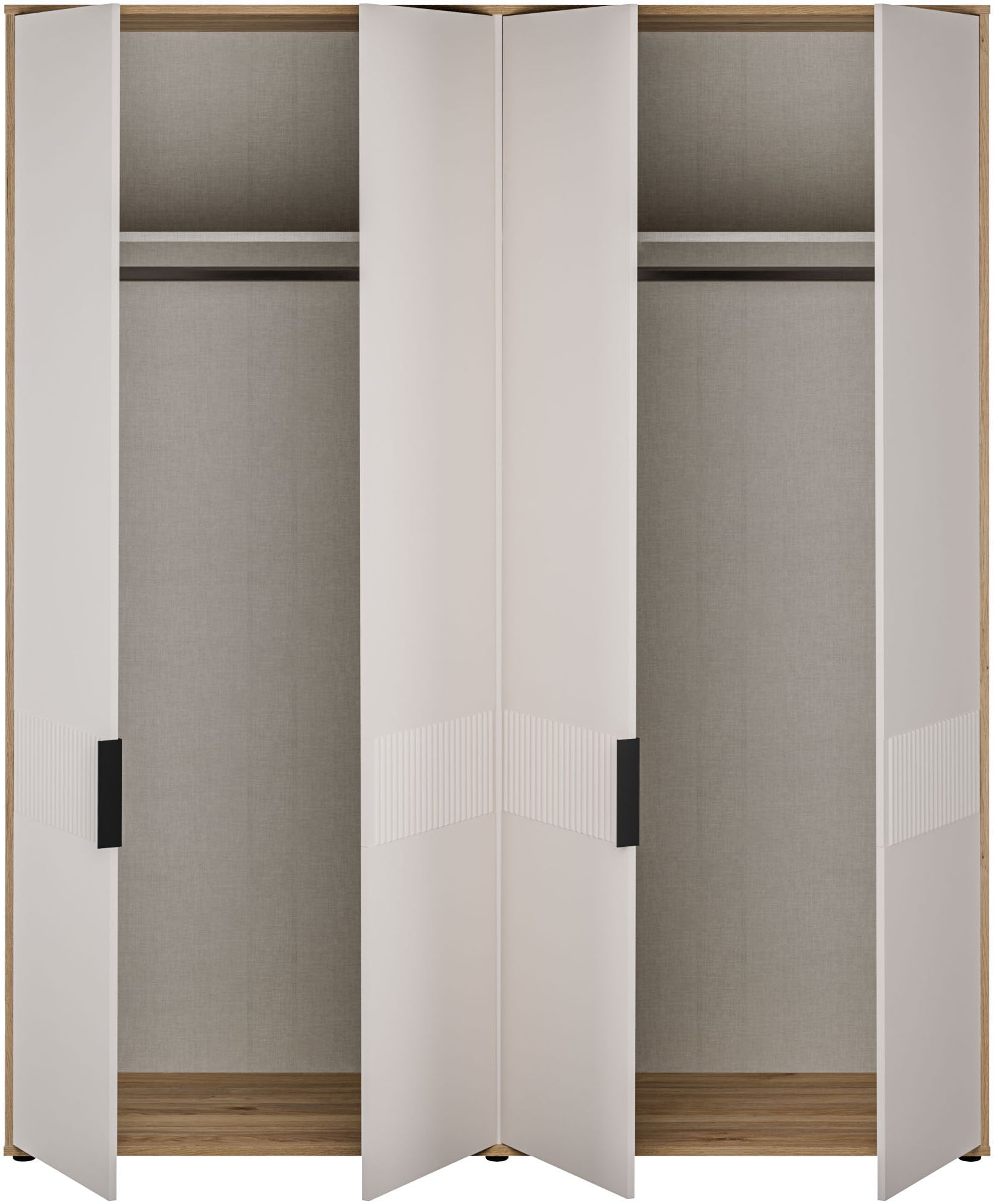 FORTE »Forte Seravel Drehtürenschrank, Lamellenoptik, 4 Türen« B/H/T 179,3/214,3/59,4 cm, Zubehör optional bestellbar