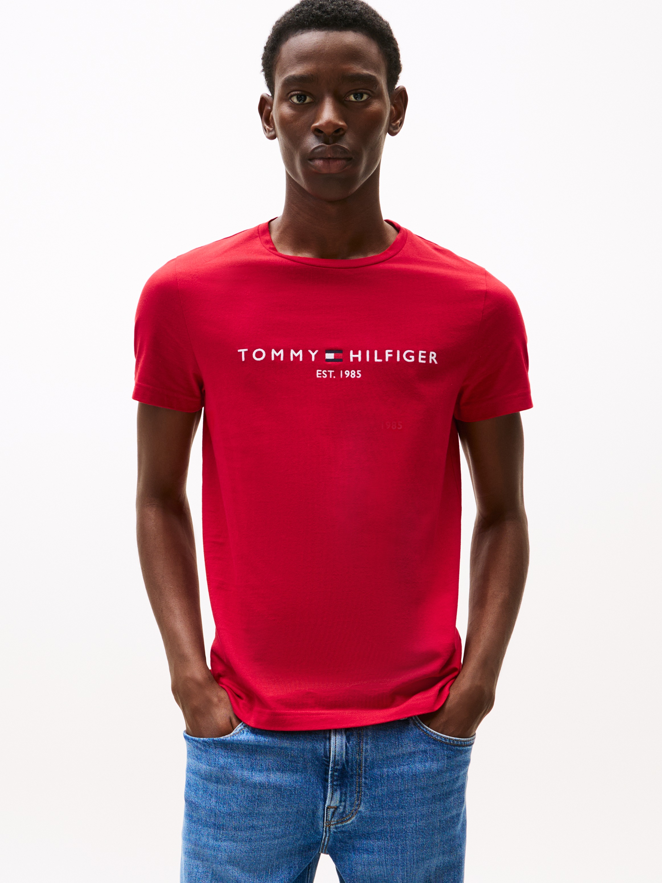 Thumbnail - Tommy Hilfiger T-Shirt "TOMMY LOGO TEE" aus reiner Baumwolle