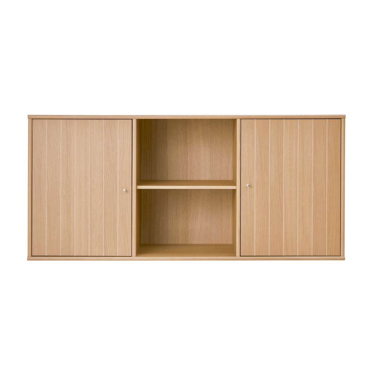 Hammel Furniture Sideboard »Mistral, Hochwertig Schrank, hängend/stehend, mit 2 gerillten Türen«, und 3 verstellbare Einlegeböden, B: 132 cm, anpassungsbar Designmöbel