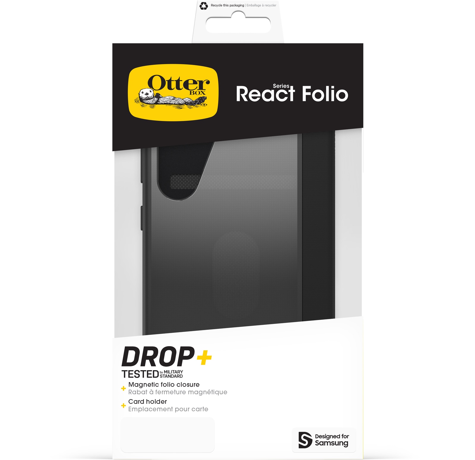 Otterbox Handyhülle »React Folio Samsung Galaxy S25+ clear/black«, Backcover, Schutzhülle, Handyschutzhülle, Case, Schutzcase, stoßfest