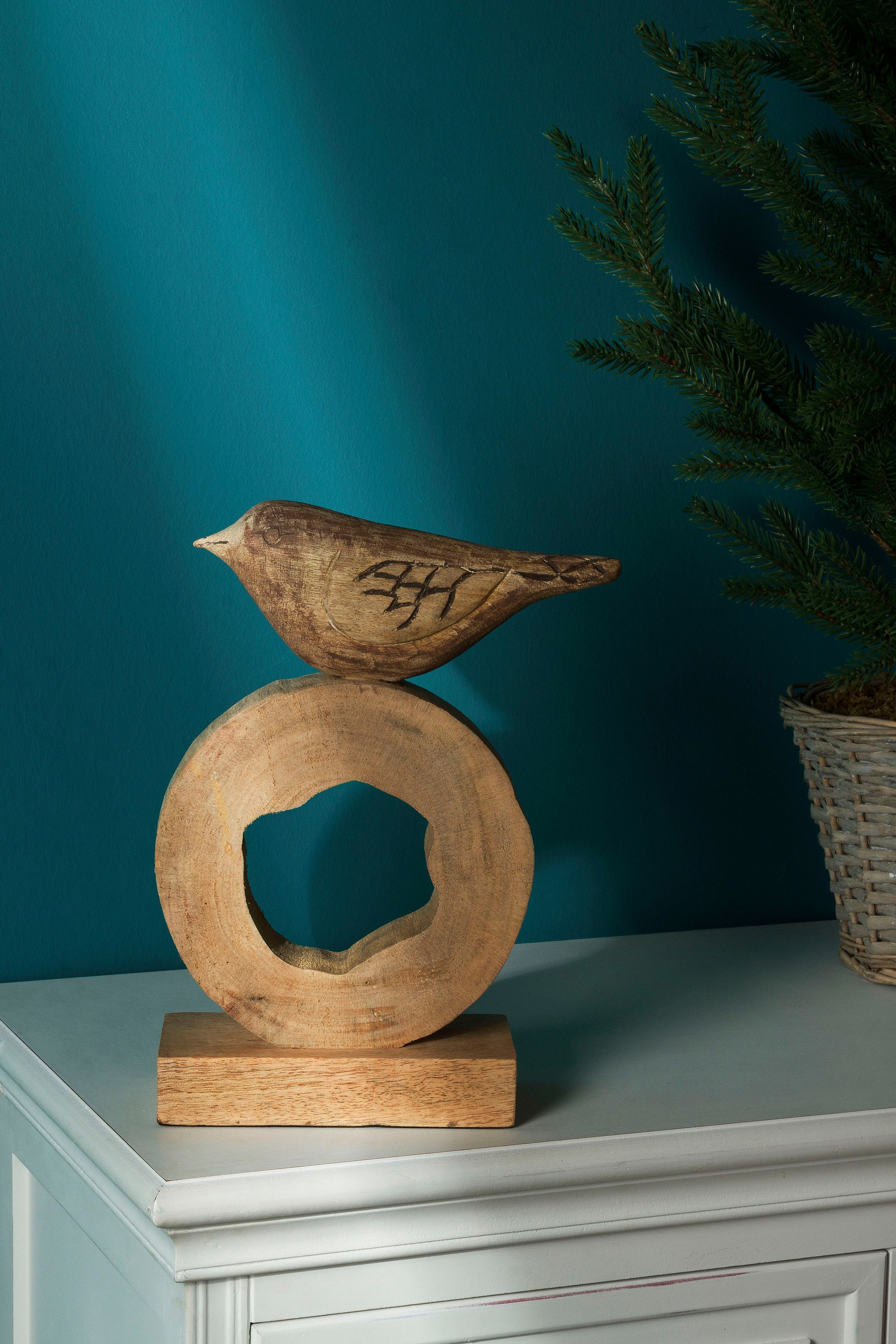 Myflair Möbel & Accessoires Dekoobjekt, Skulptur, natur, Höhe 32 cm, aus  Holz, Vogel auf Ring, Wohnzimmer bestellen | BAUR