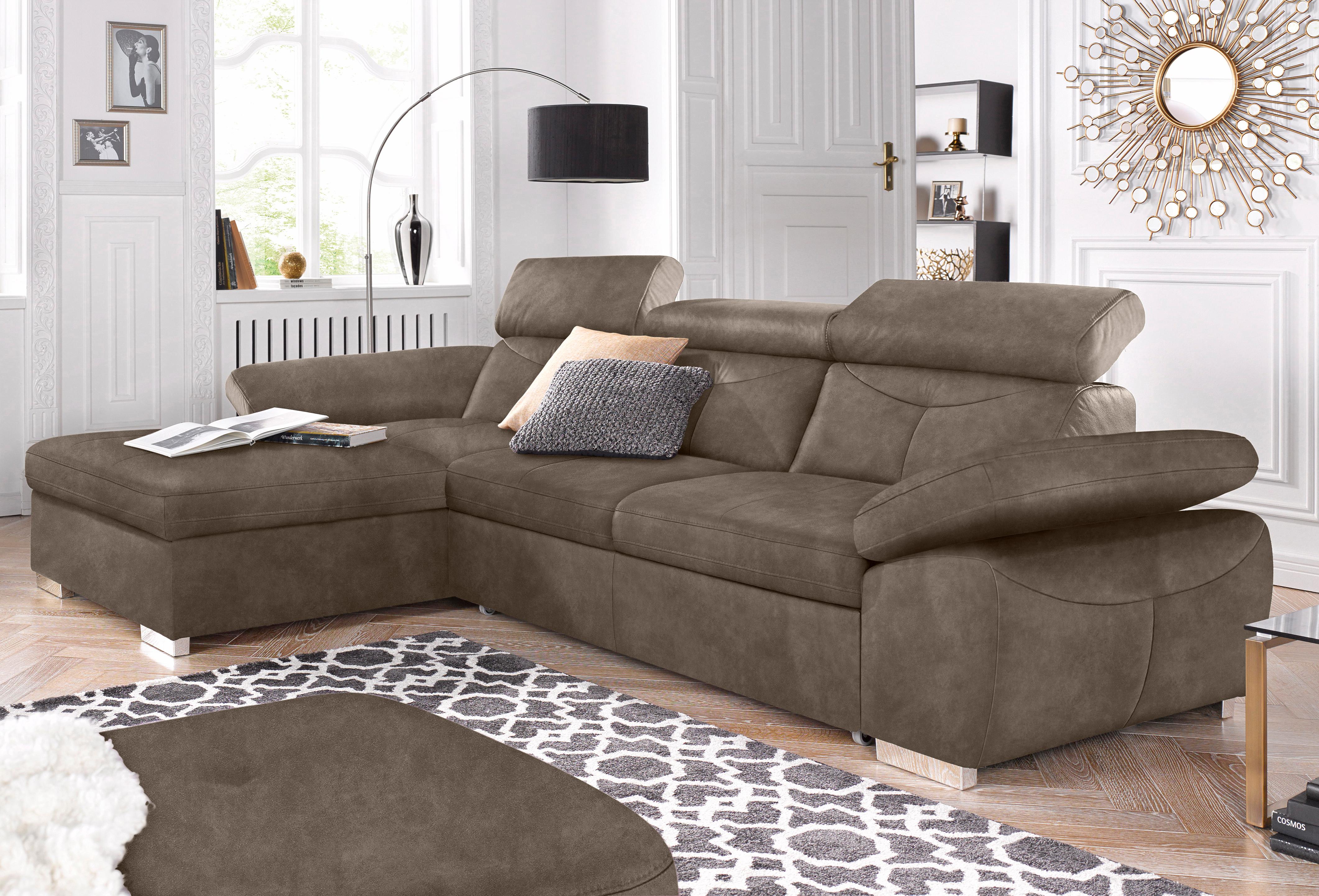 exxpo - sofa fashion Ecksofa "Spring, super bequem, mit Armteil- und Kopfteilfunktion" aus Luxus-Microfaser +Simply Clean - für besonders einfache Reinigung