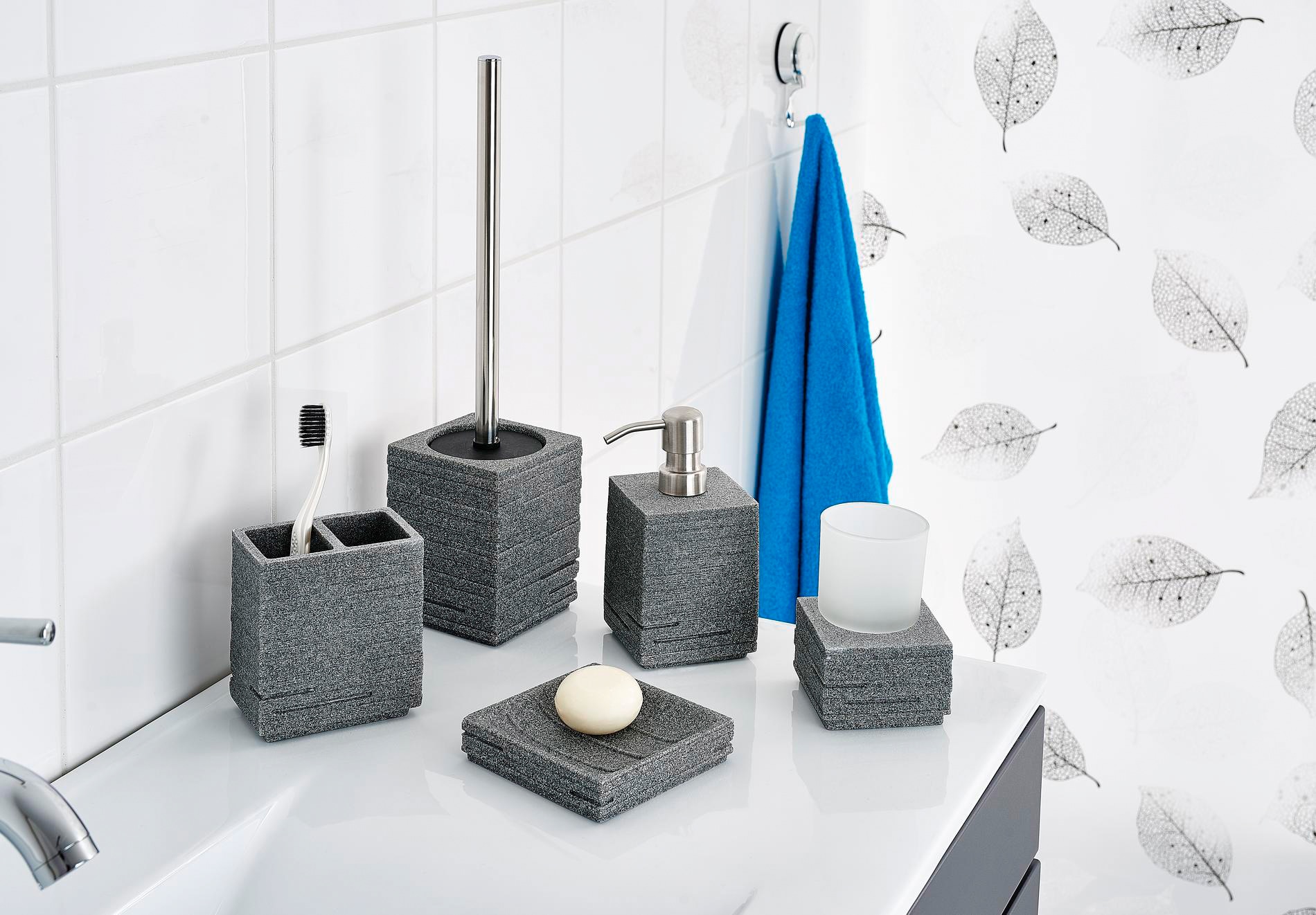 Ridder WC-Garnitur »Brick«, aus Polyresin (Kunststein)-Polypropylen-Edelstahl, rostfrei