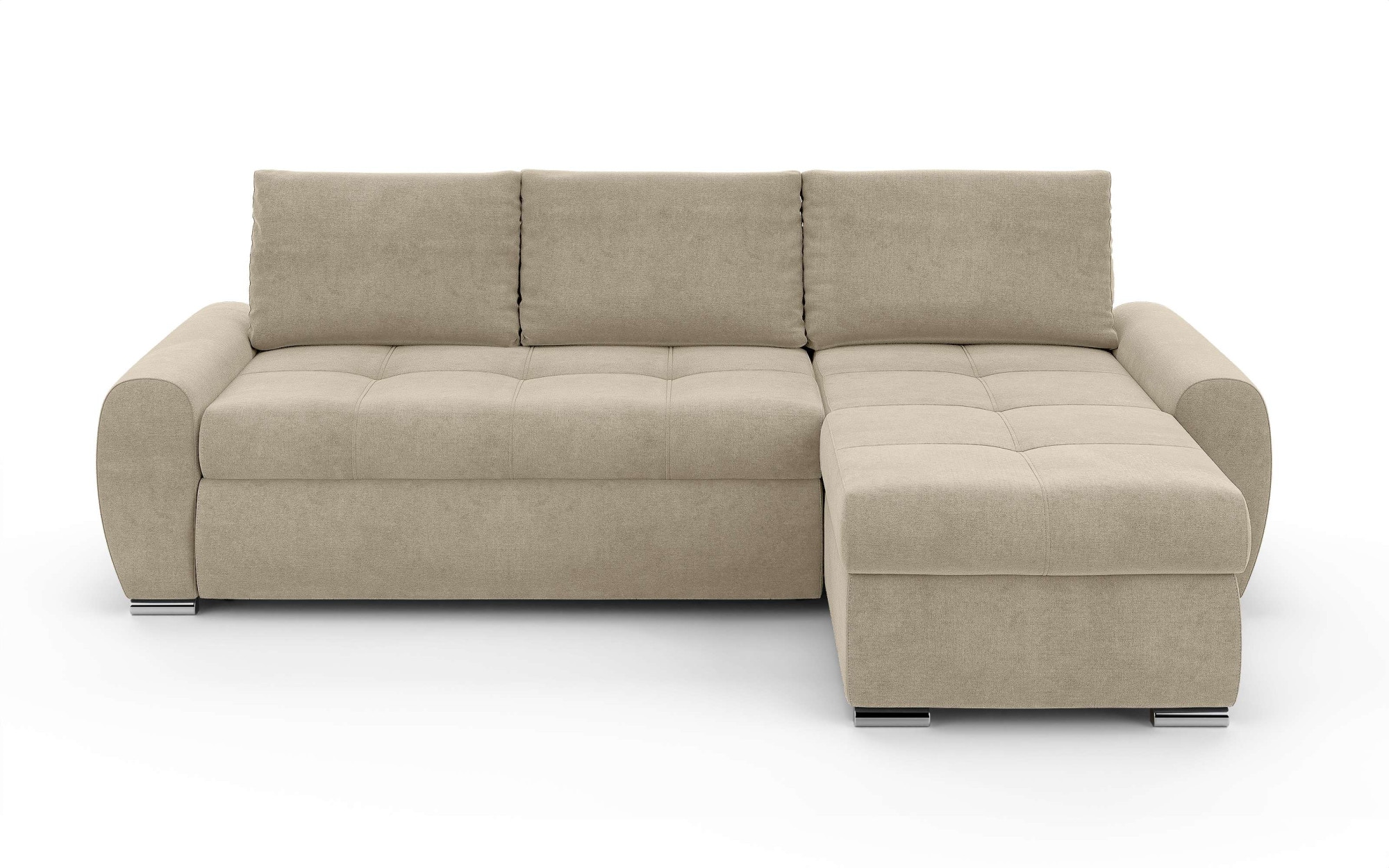 INOSIGN Ecksofa »HAVERHILL Schlafsofa mit Bettkasten, Maße B/H/T: 237/89/166 cm«, L-Form mit Recamiere links oder rechts bestellbar, Wellenunterfederung