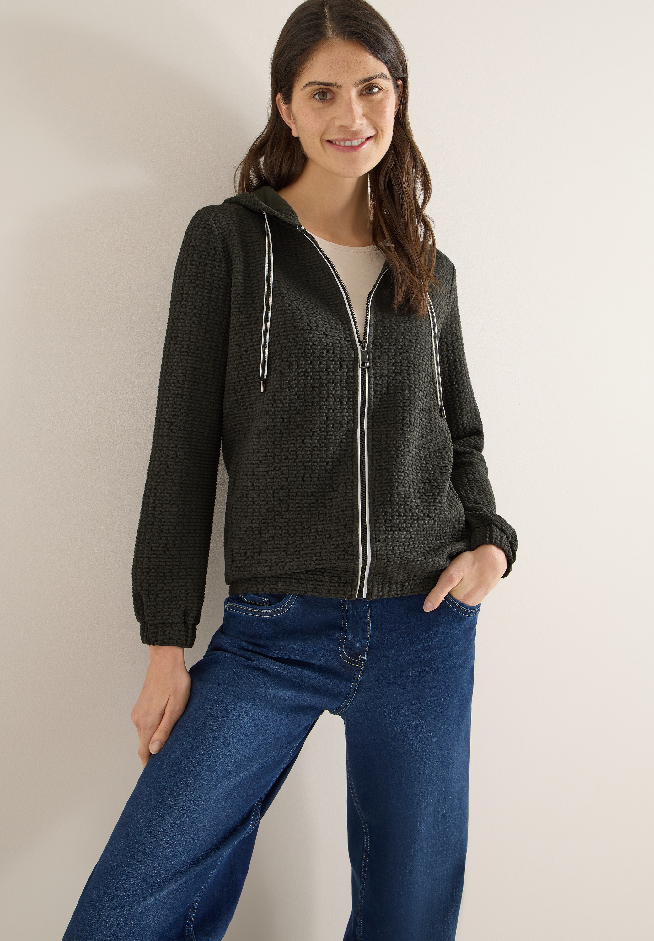 Cecil Sweatjacke mit Struktur-Muster