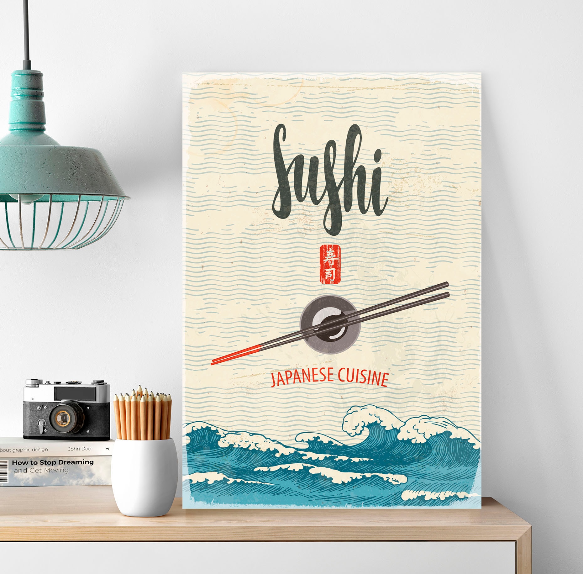 queence Metallbild "Sushi", Essen-Schriftzug-Meer-Essen-Japan, (1 St.), Sta günstig online kaufen