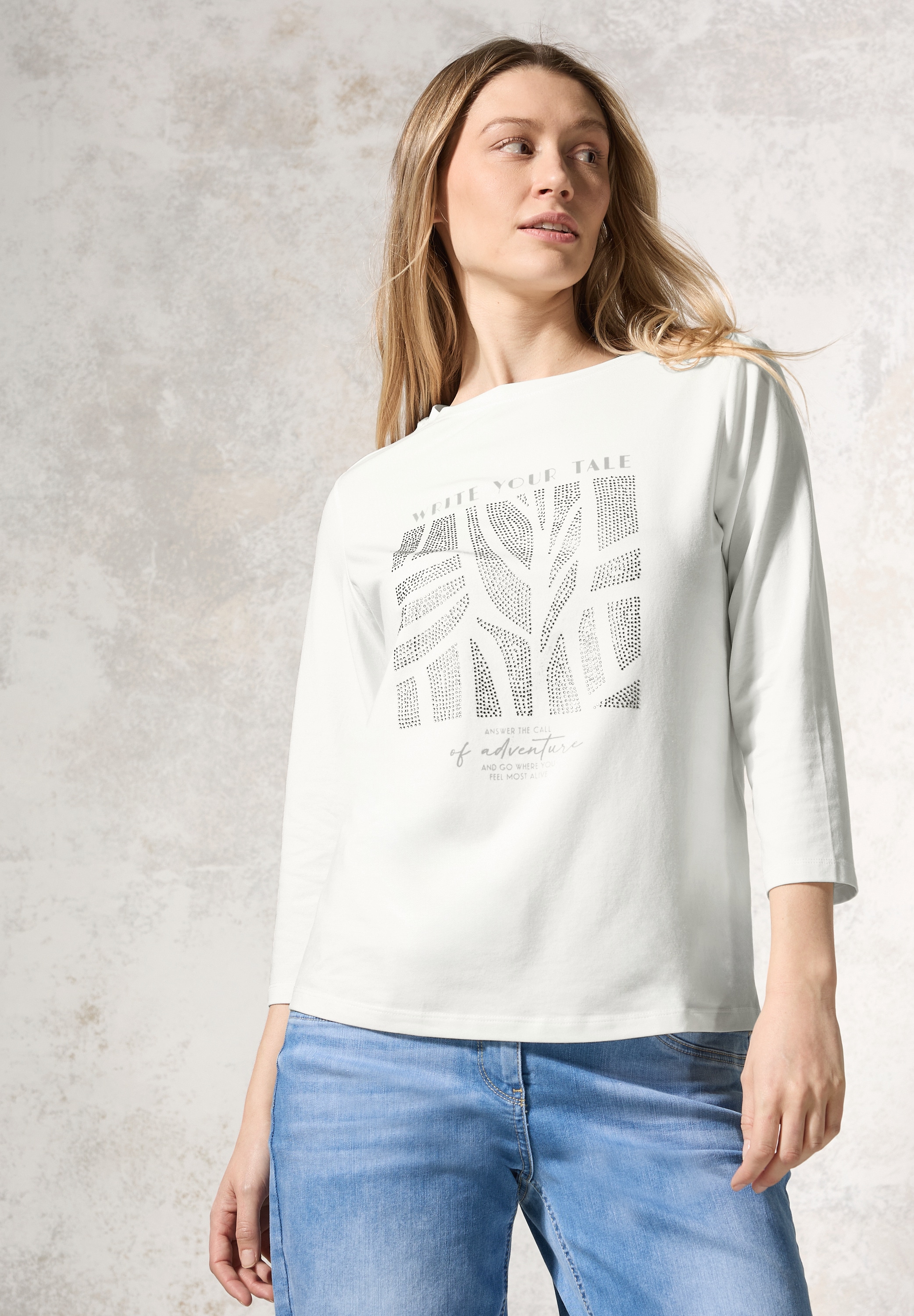 Cecil 3/4-Arm-Shirt su žvilgantis Glitzerste...