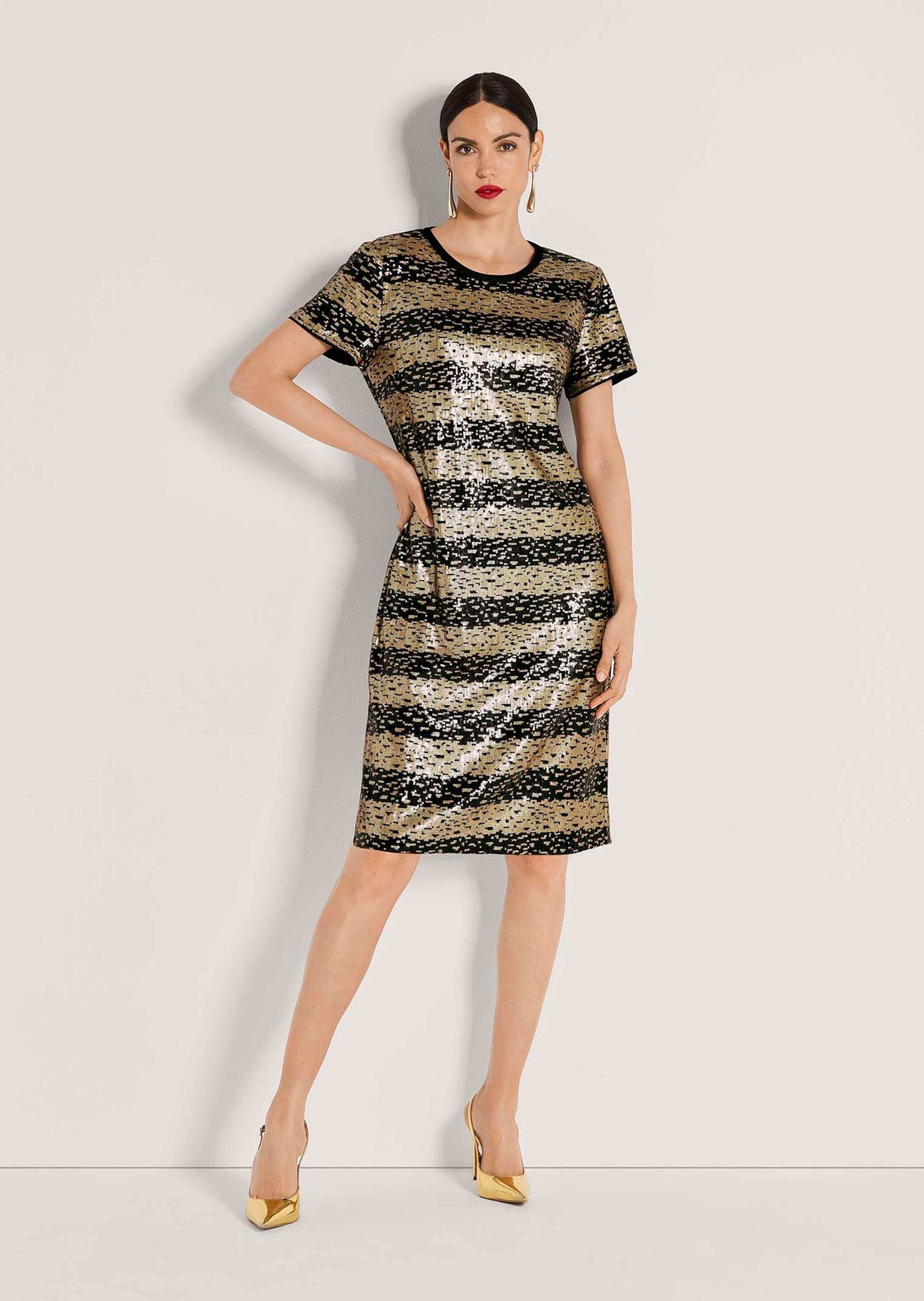 MADELEINE Cocktailkleid "Paillettenkleid Elegantes Shirtkleid im Streifen-L günstig online kaufen