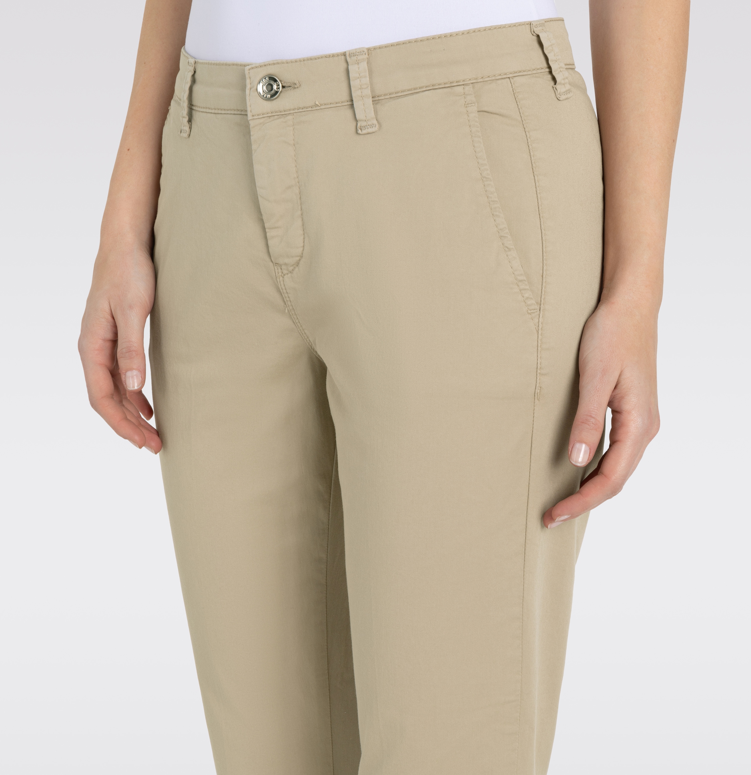 MAC Chinohose »CHINO turn up«, mit dezentem Glanz, elegant und sportiv zugleich