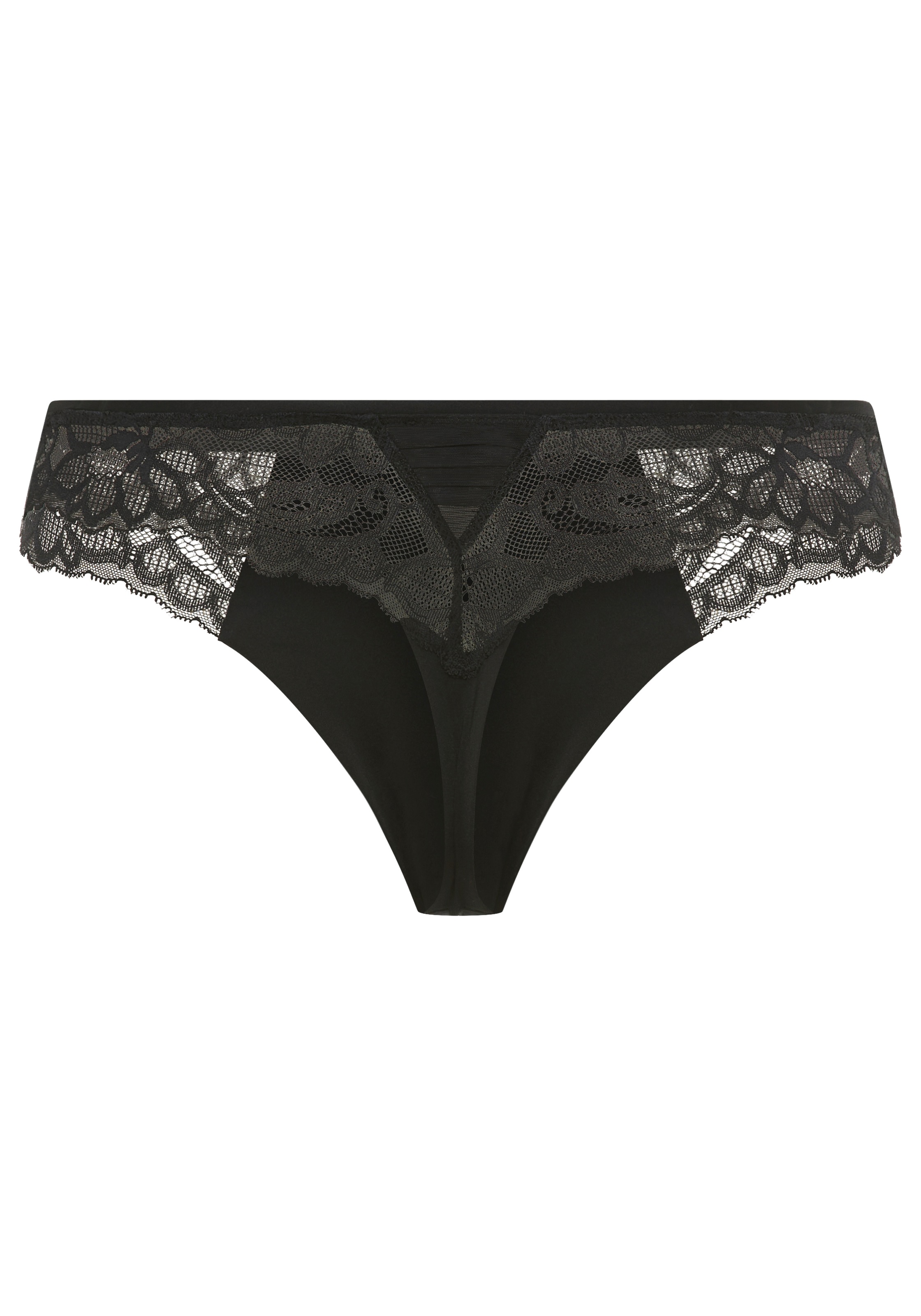 BOSS Tanga »BLOSSOM« aus Spitze mit plissiertem Mesh und goldenem Anhänger