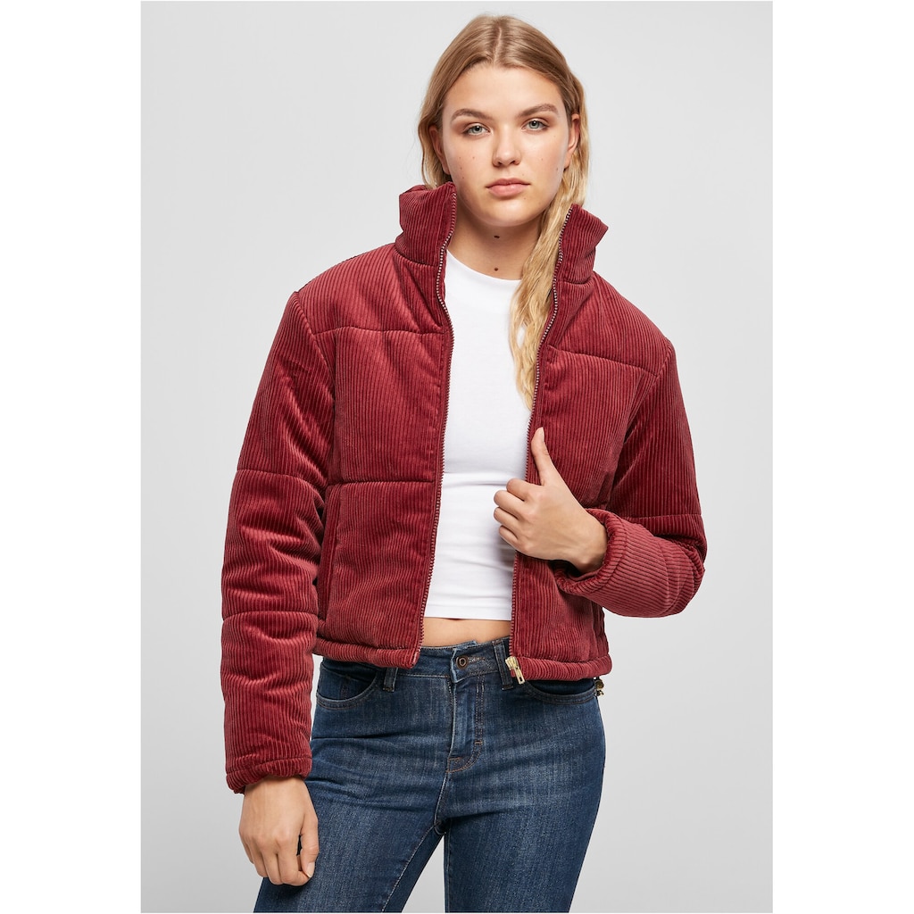 URBAN CLASSICS Winterjacke »Damen Ladies Corduroy Puffer Jacket«, (1 St.), ohne Kapuze