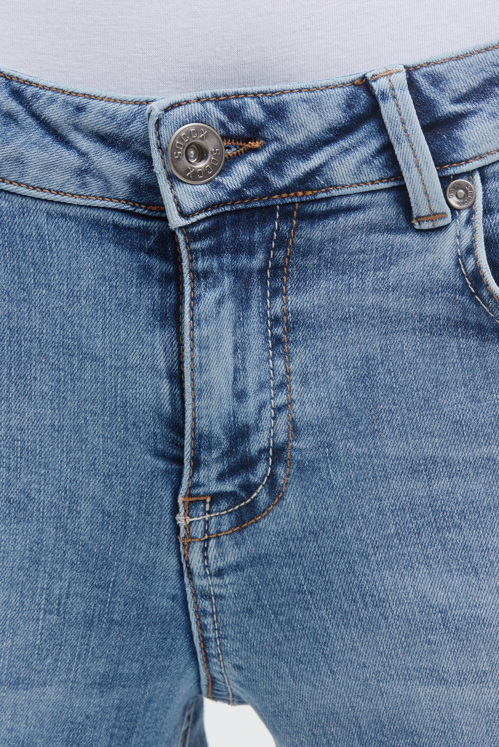 SOCCX Slim-fit-Jeans, mit verkürztem Bein