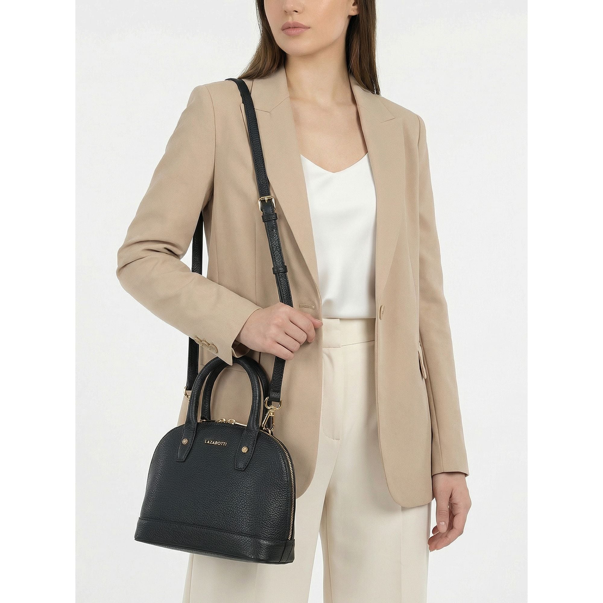 Lazarotti Henkeltasche »Bologna Leather Handtasche Crossbody Leder 24 cm«