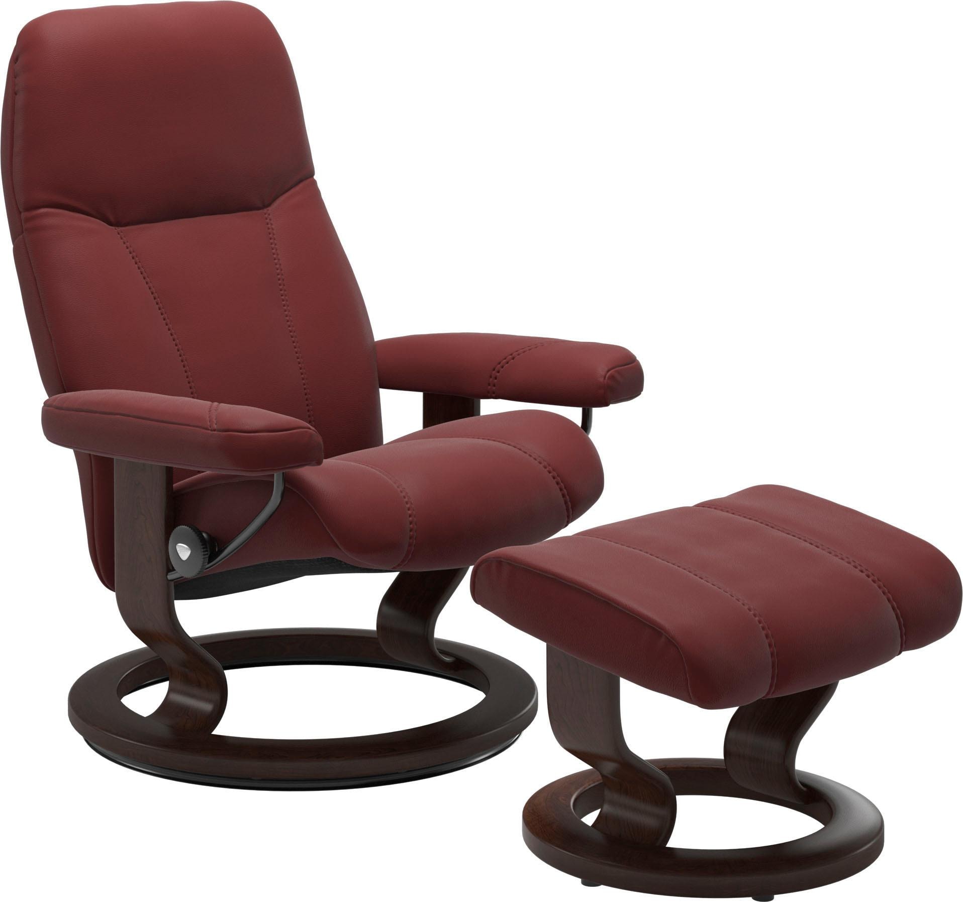 Stressless Relaxsessel "Consul" Set, Relaxsessel mit Hocker, mit Hocker, mit Classic Base, Größe M, Gestell Braun
