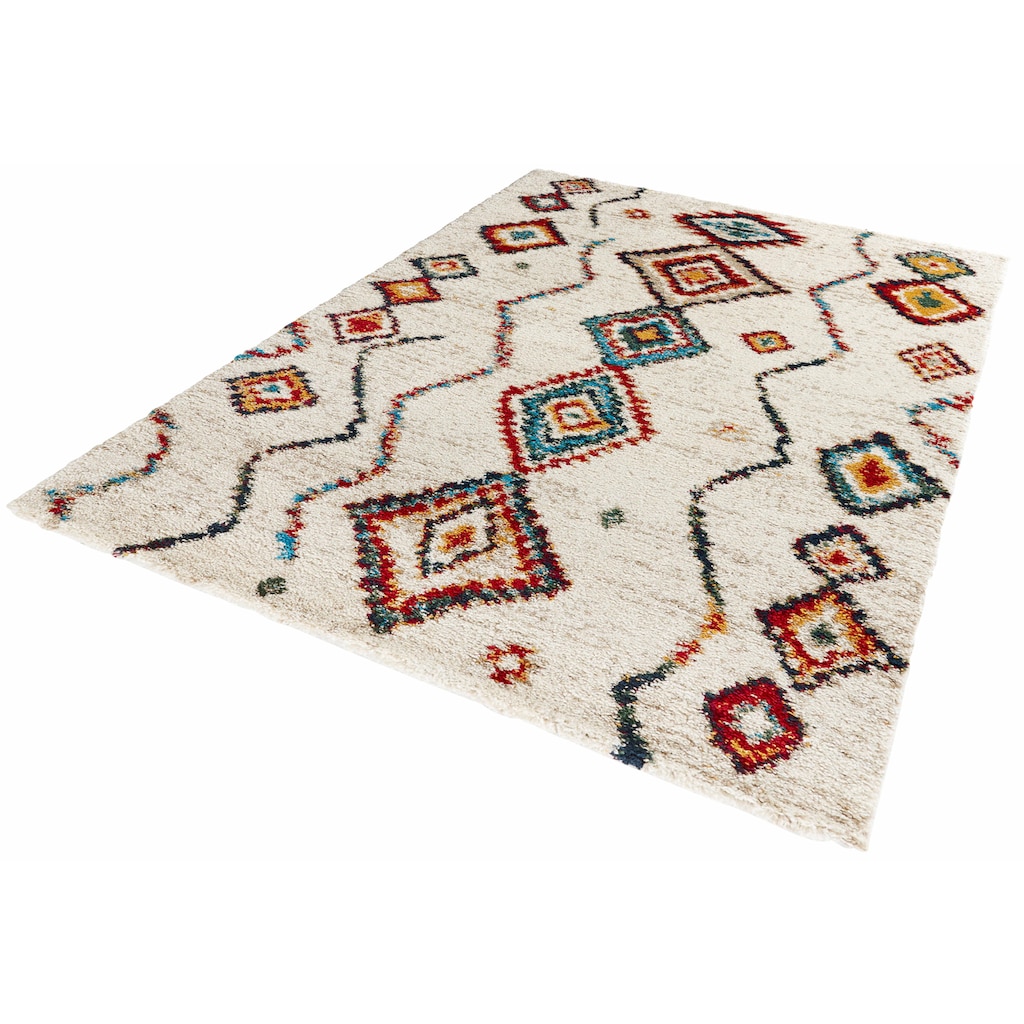 HANSE Home Hochflor-Teppich »Geometric«, rechteckig, Shaggy, Flokati, Boho Design, Weich, Flauschig, Geometrisches Muster